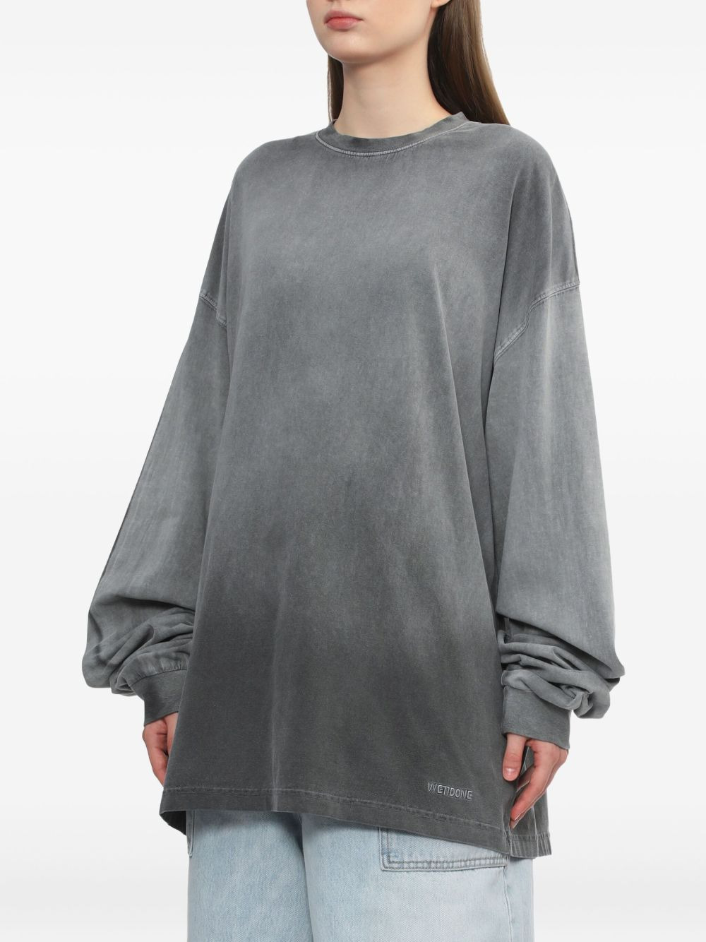 long-sleeve washed-effect T-shirt - 3