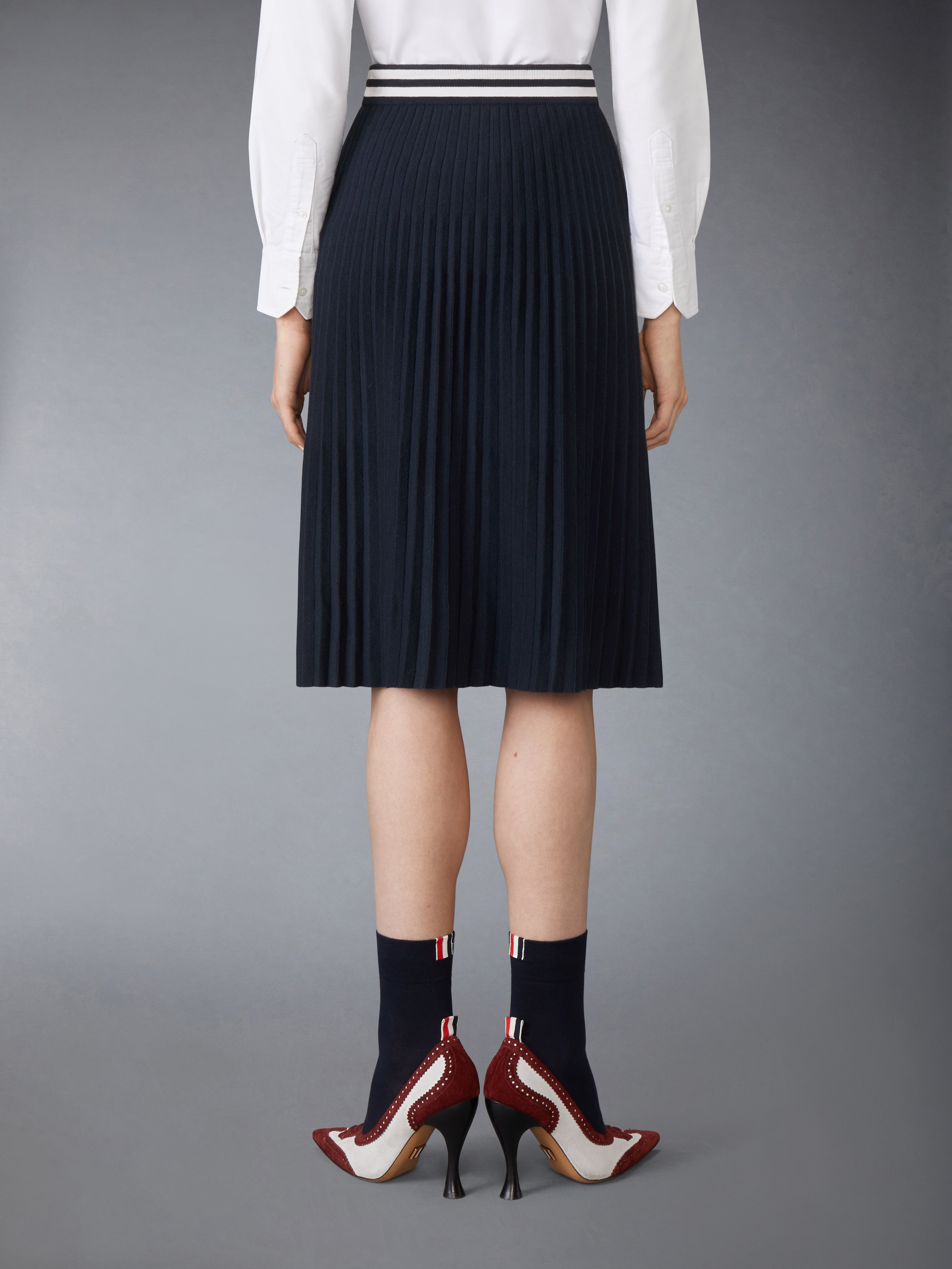 PLISSE MERINO WOOL SILK SKIRT - 4