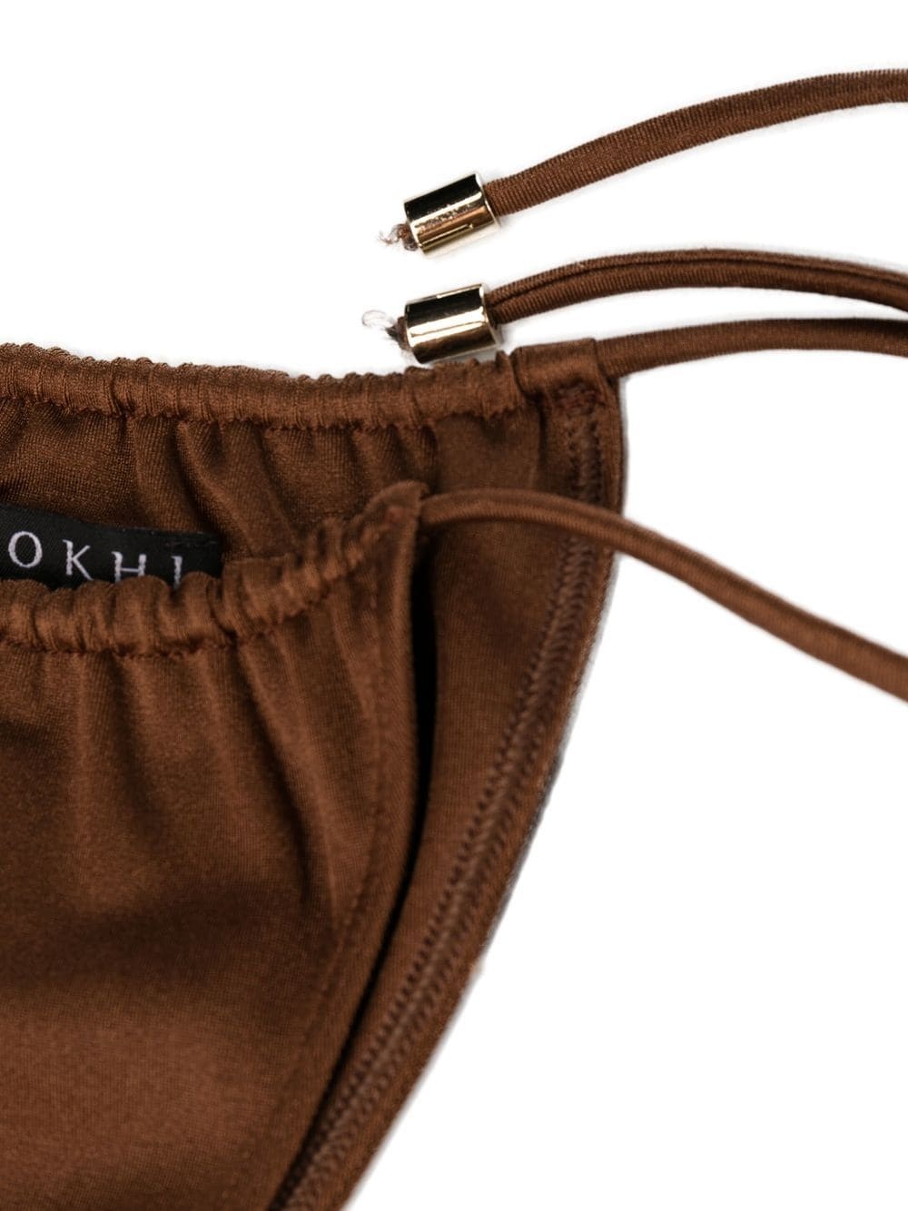halterneck tie-fastening bikini set - 4
