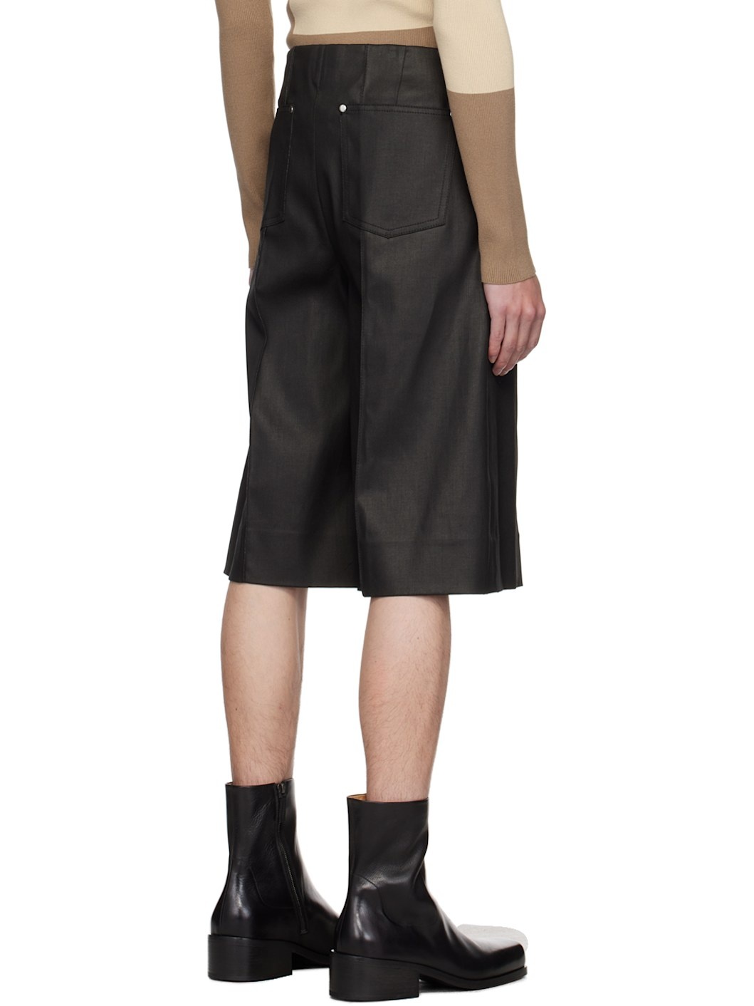 Black Oversized Denim Shorts - 3