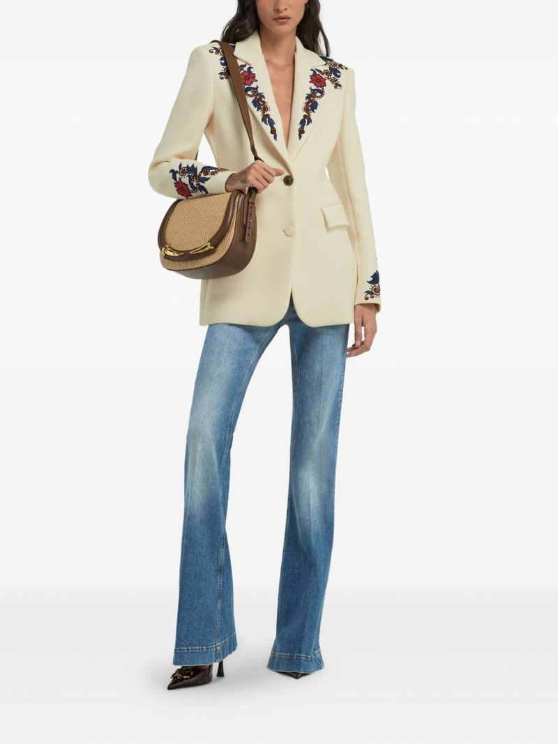 Roberto Cavalli floral-embroidered blazer outlook