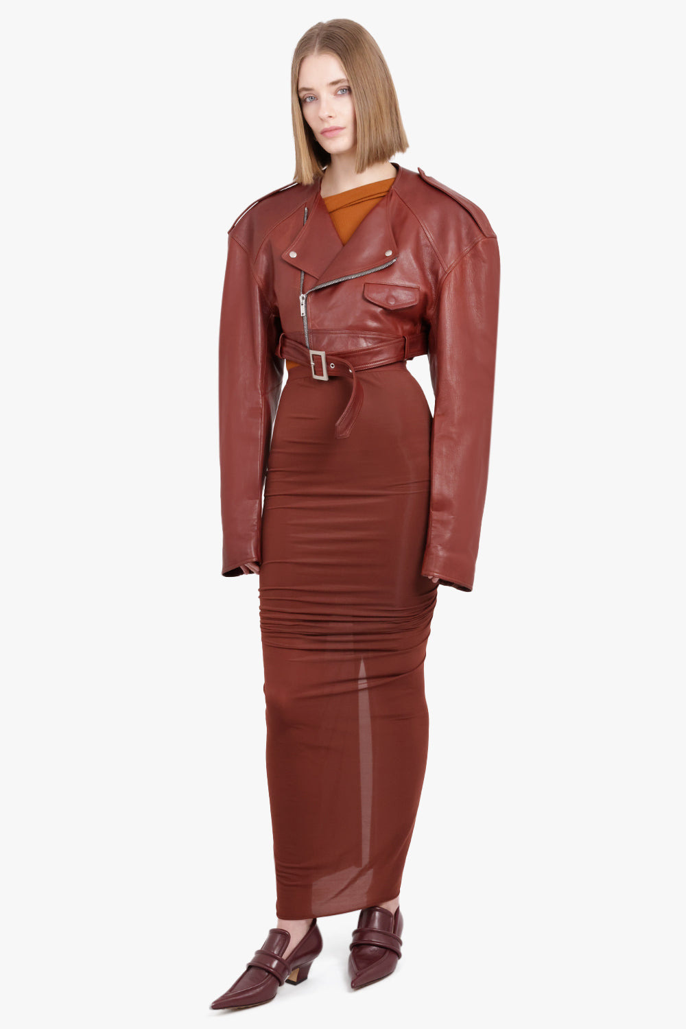SHRIMP RUCHED MIDI SKIRT | HENNA - 6