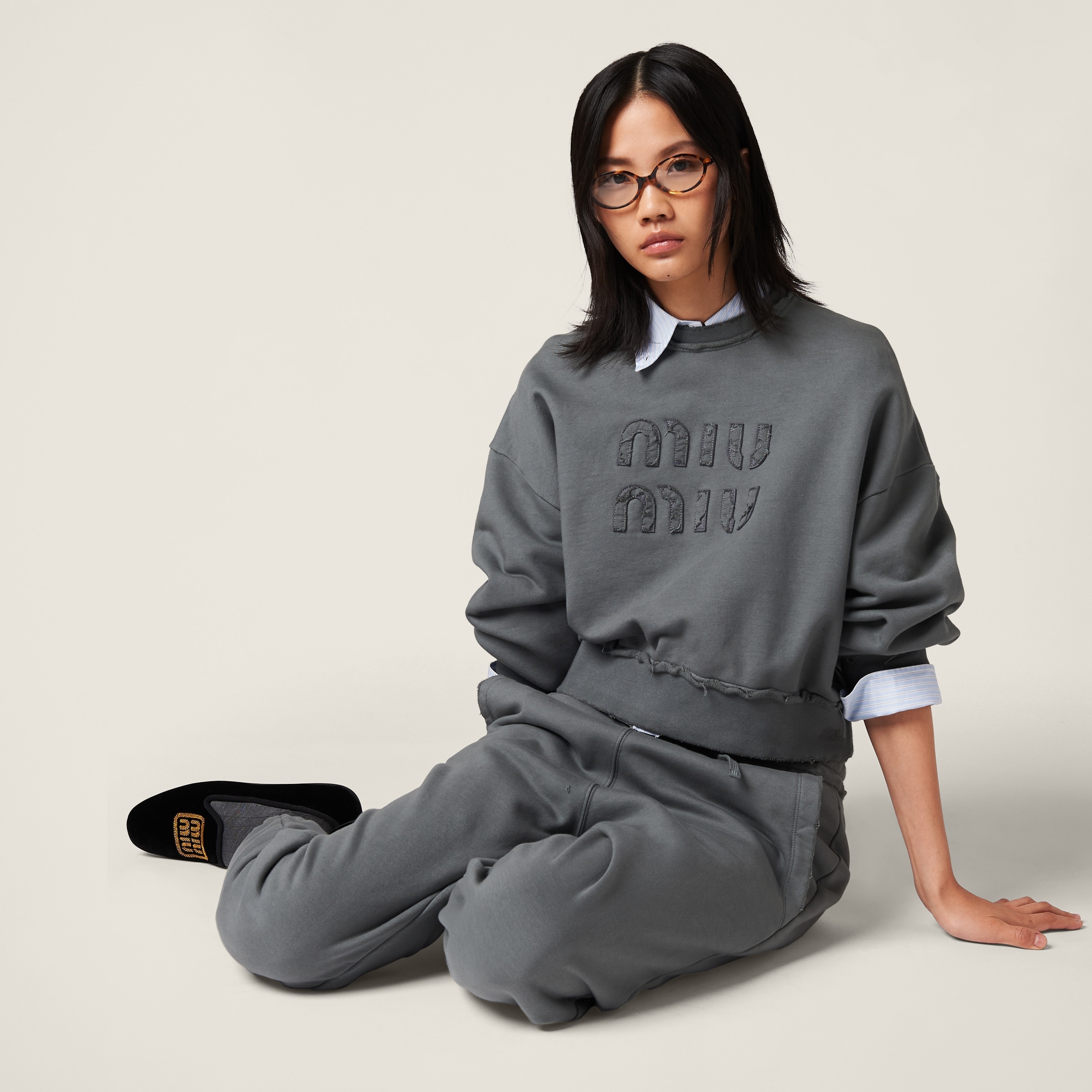 Garment-dyed cotton fleece pants - 5