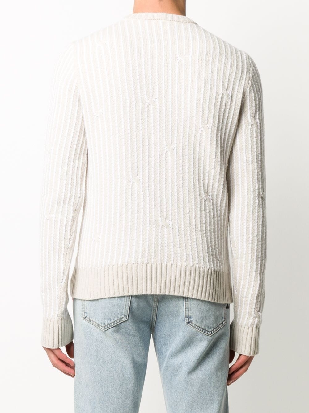 cable-knit crew-neck jumper - 4