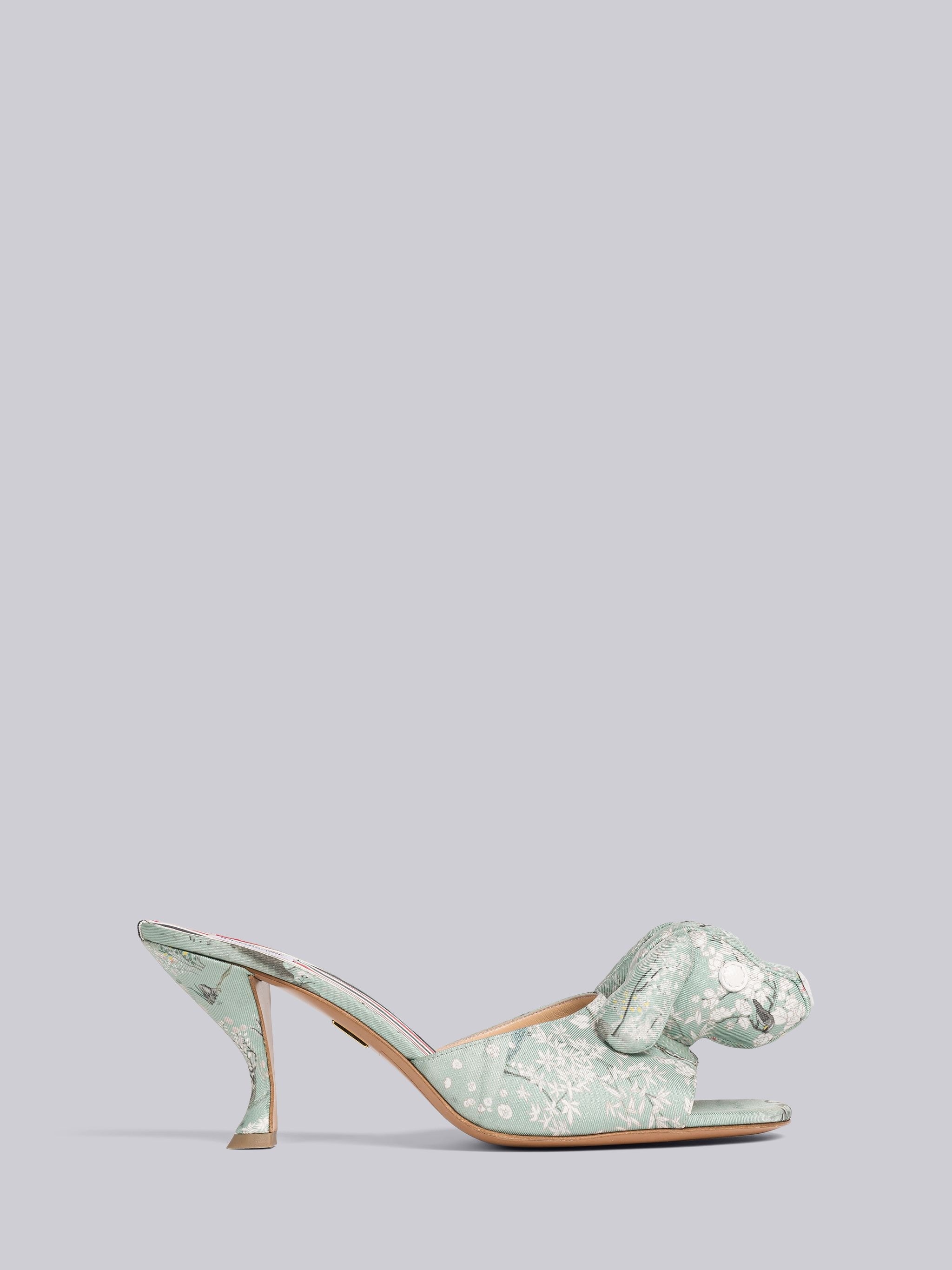 Printed Silk Toile Heeled Hector Mule - 1