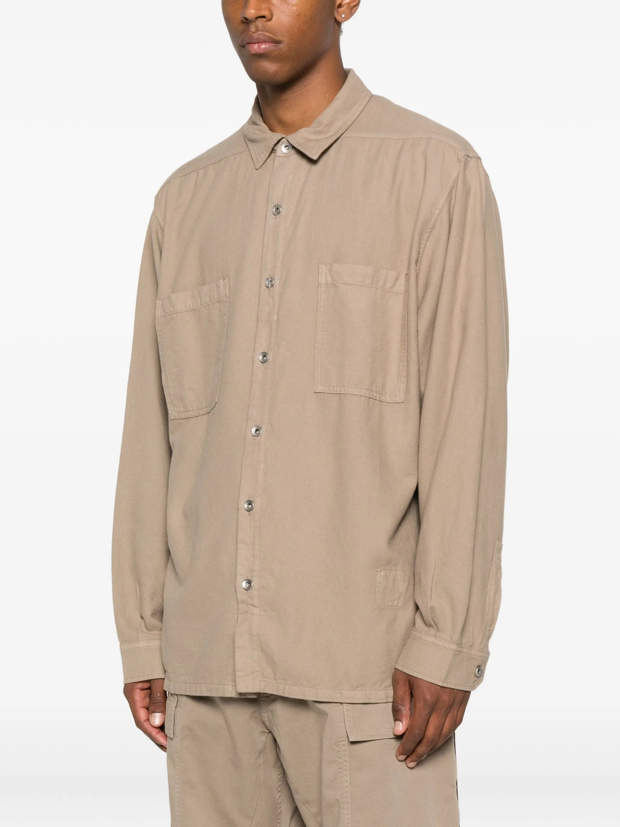 Rick Owens Drkshdw Patch-pocket Cotton Shirt - 3