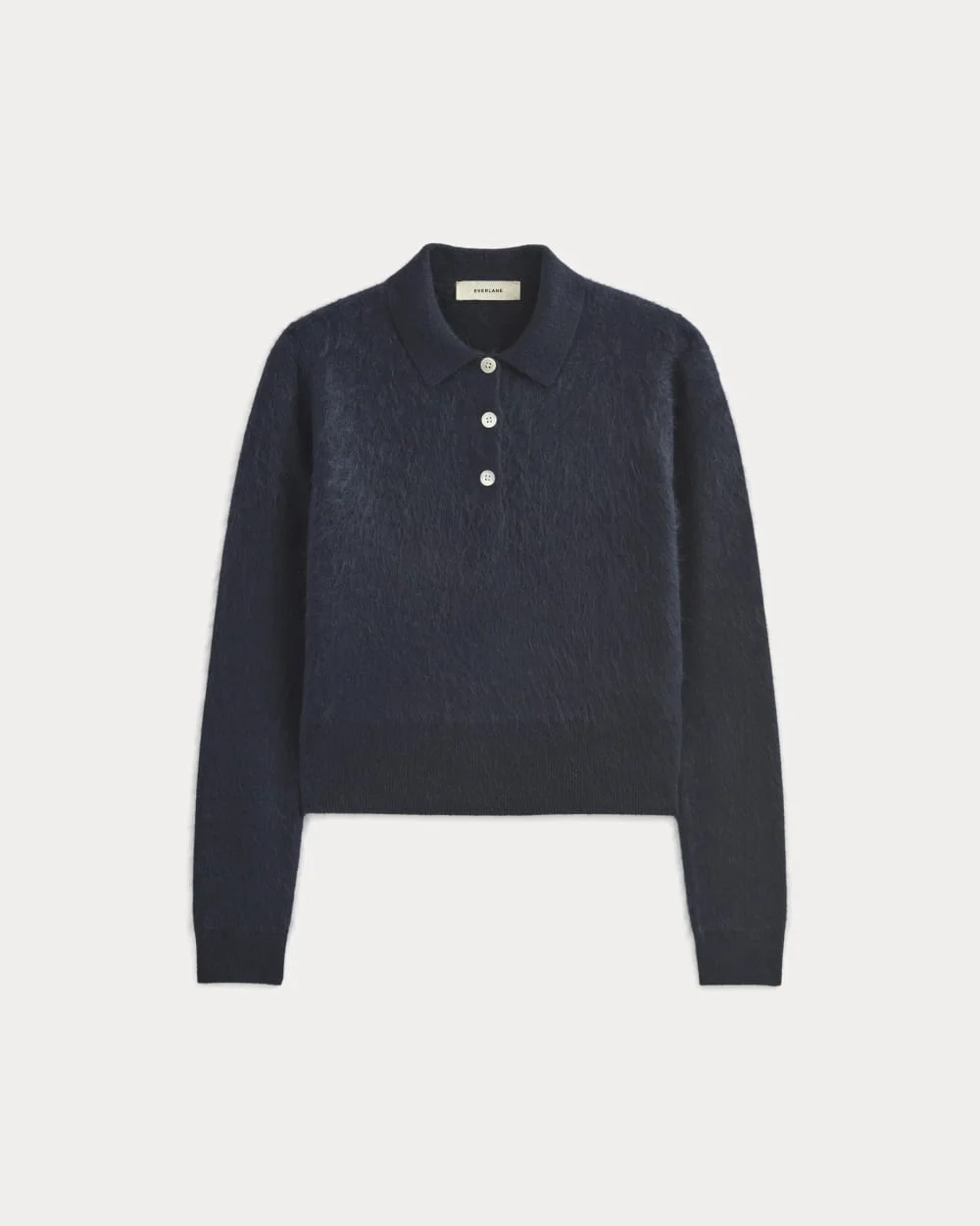 LUSH CASHMERE CROPPED POLO SWEATER - 1