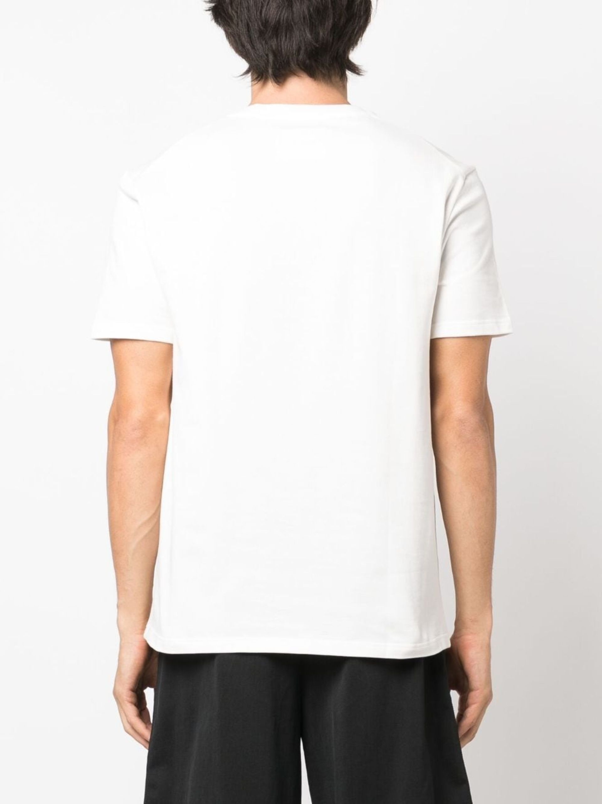 White Logo Print Cotton T-Shirt - 4