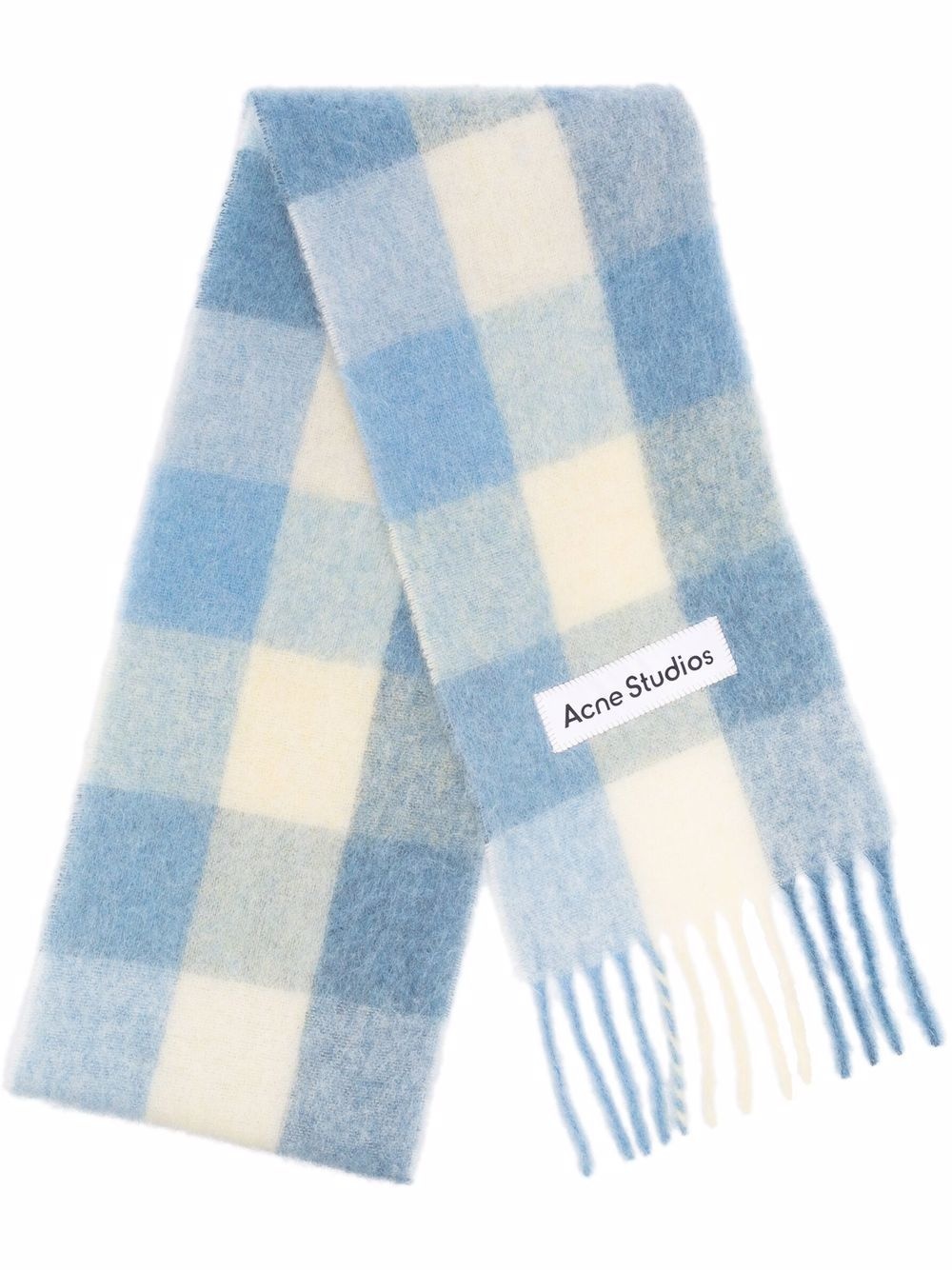 checked knitted scarf - 1