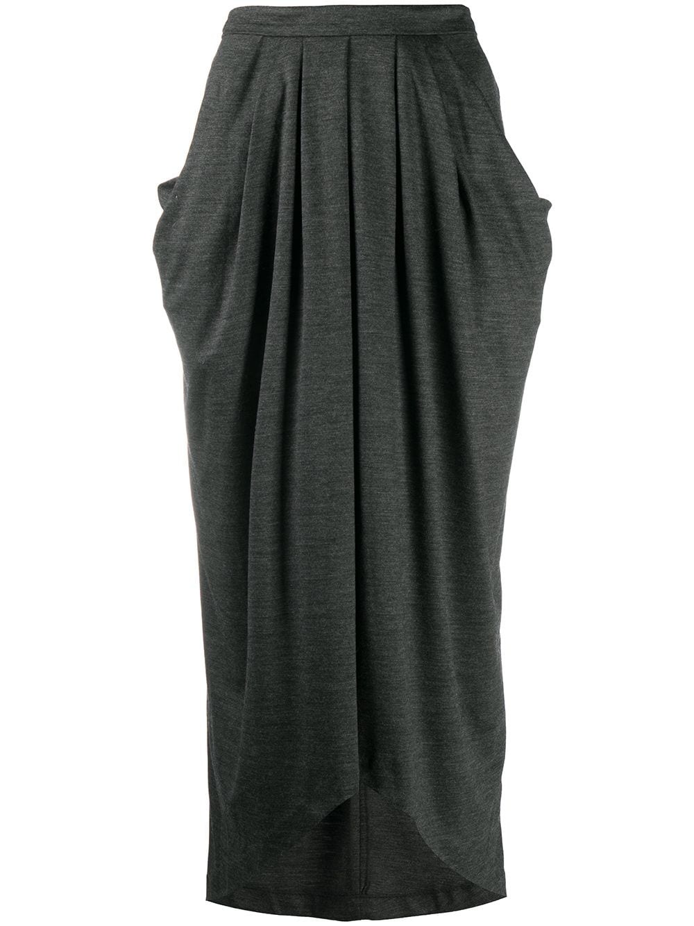 draped mid-length skirt - 1