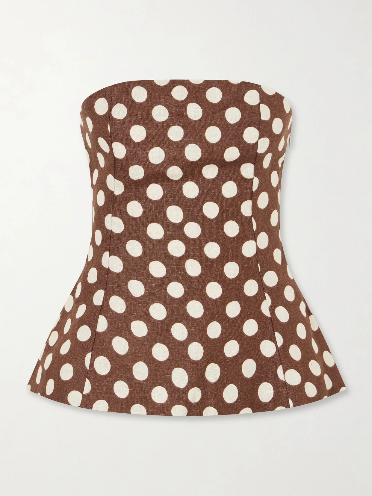 Petro Strapless Polka-dot Linen Top - 1