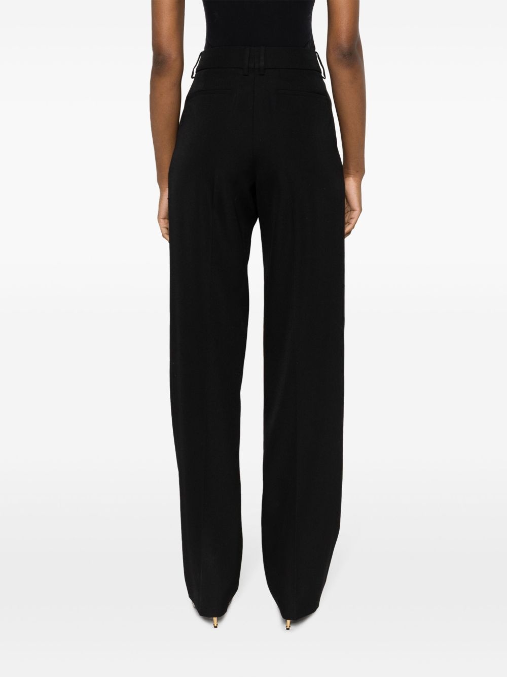 virgin wool straight-leg trousers - 4