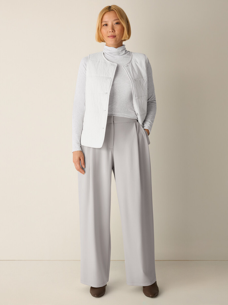 Lightweight Ponte Pleated Wide-Leg Pant 7