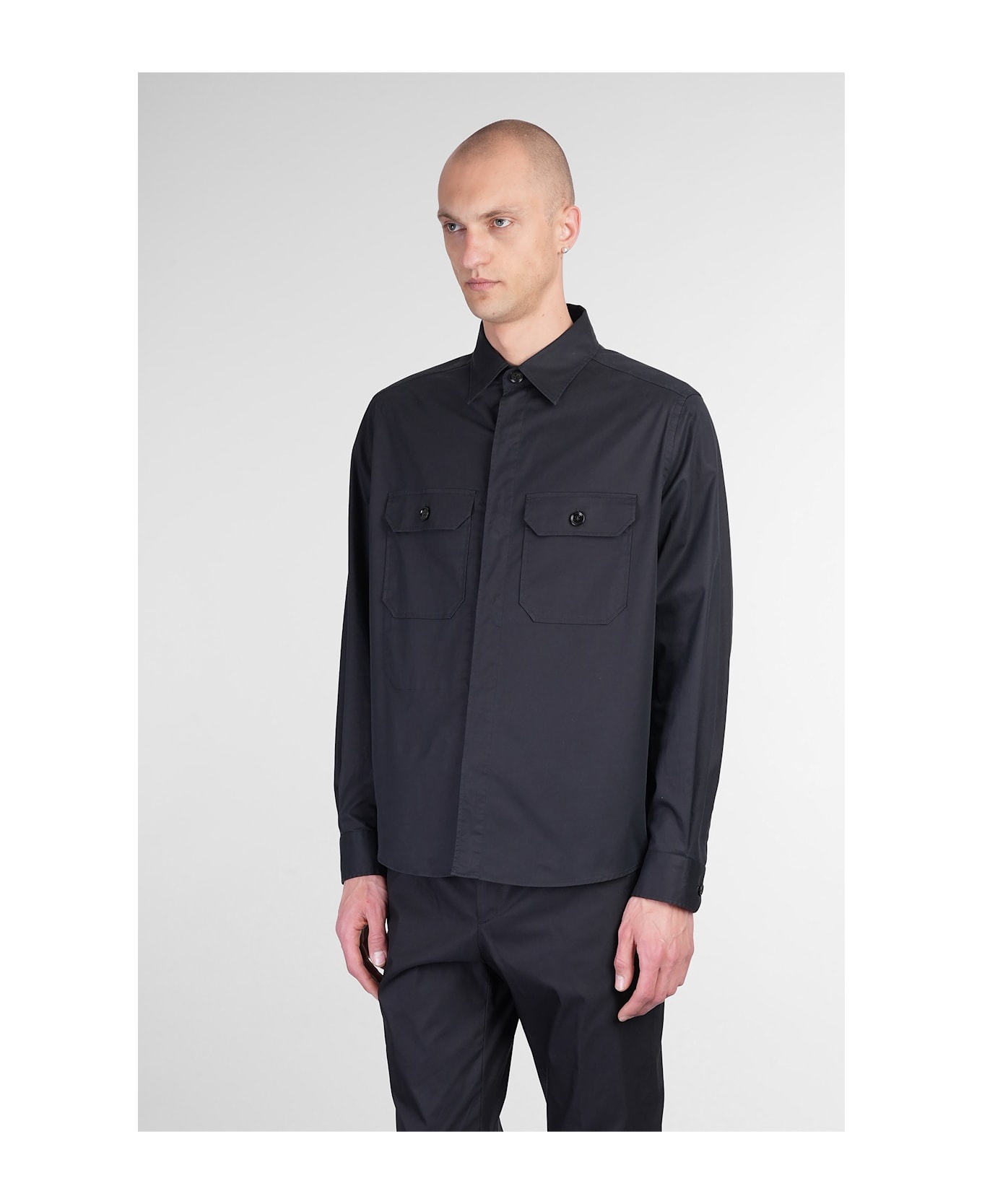 Shirt In Black Cotton - 4