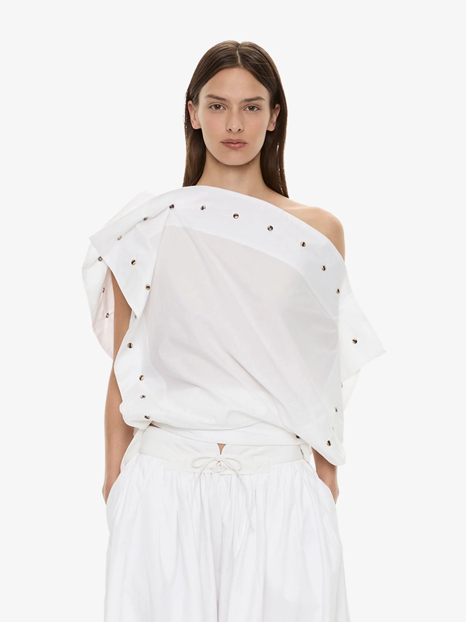 Spiral Stone Snap Poplin Top - 1