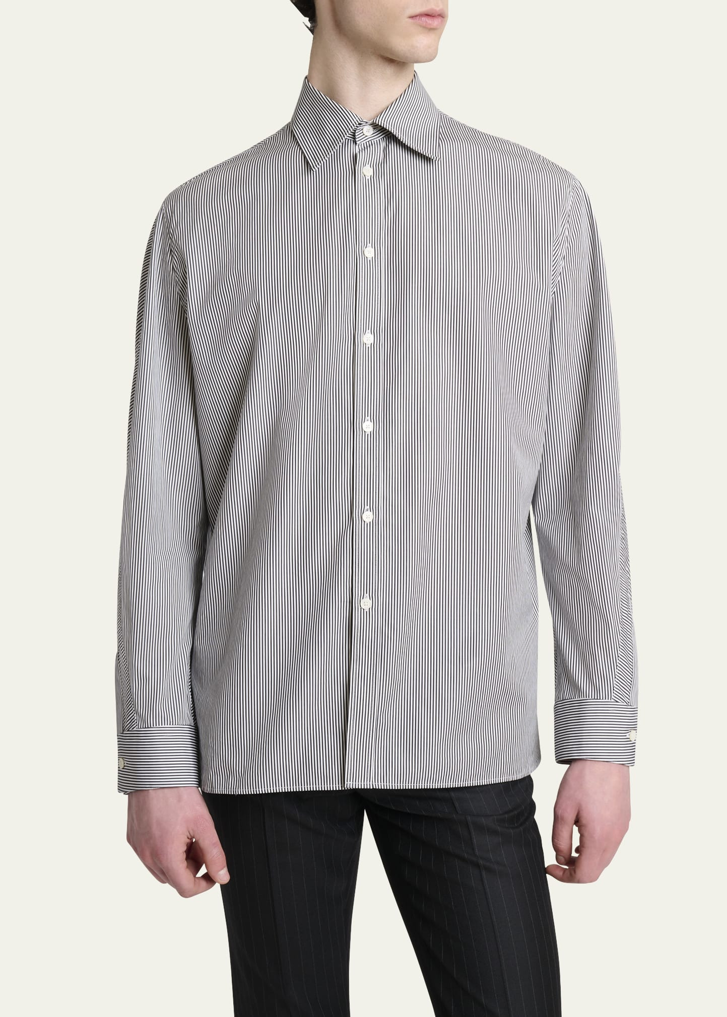 Men's Pinstripe Poplin Dress Shirt - 4