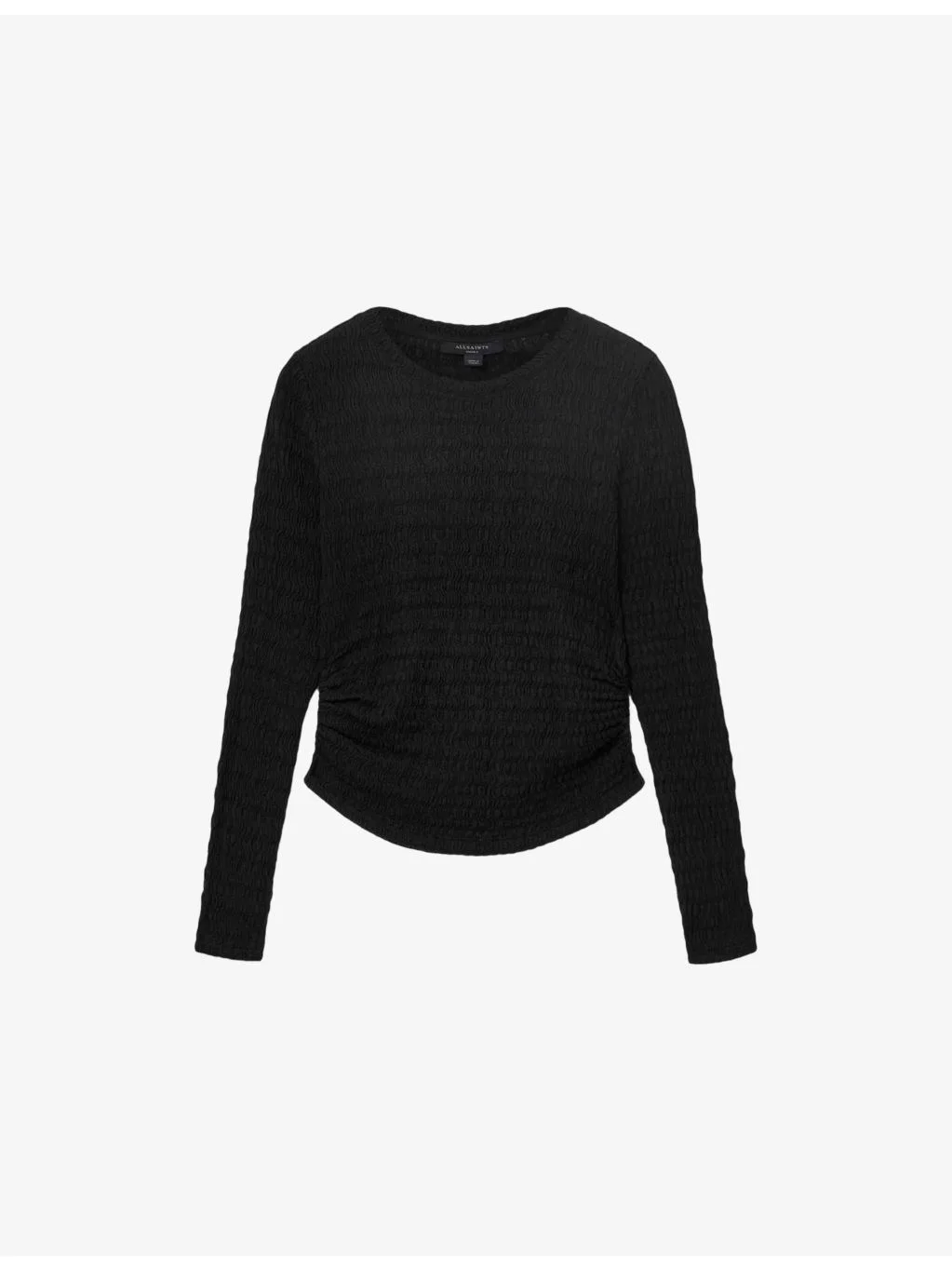 West Ruched Long-Sleeve Stretch-Cotton Top - 1