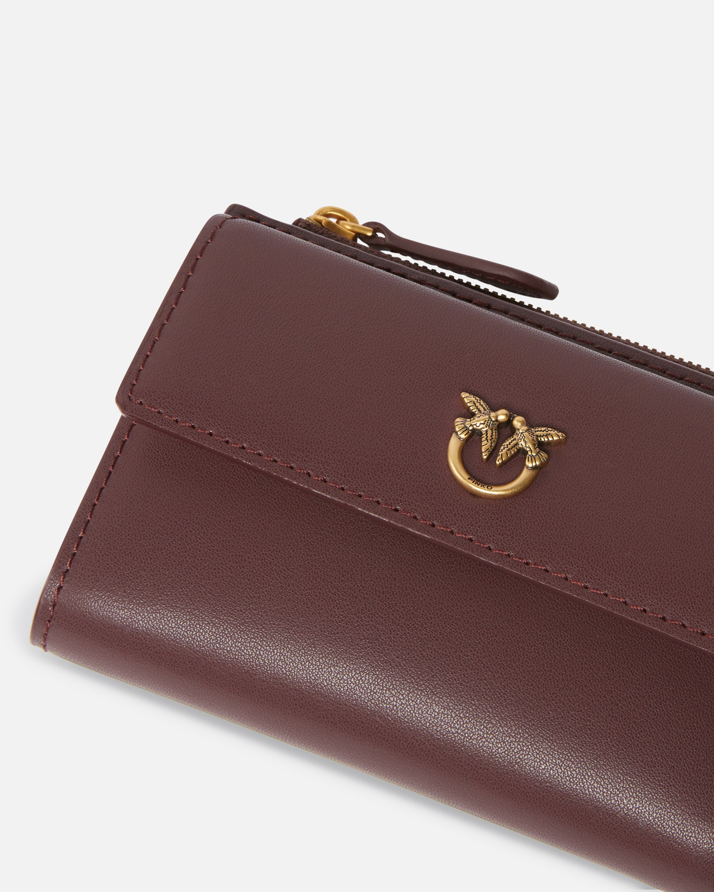COMPACT SMALL WALLET IN SMOOTH LEATHER WITH LOGO - 4