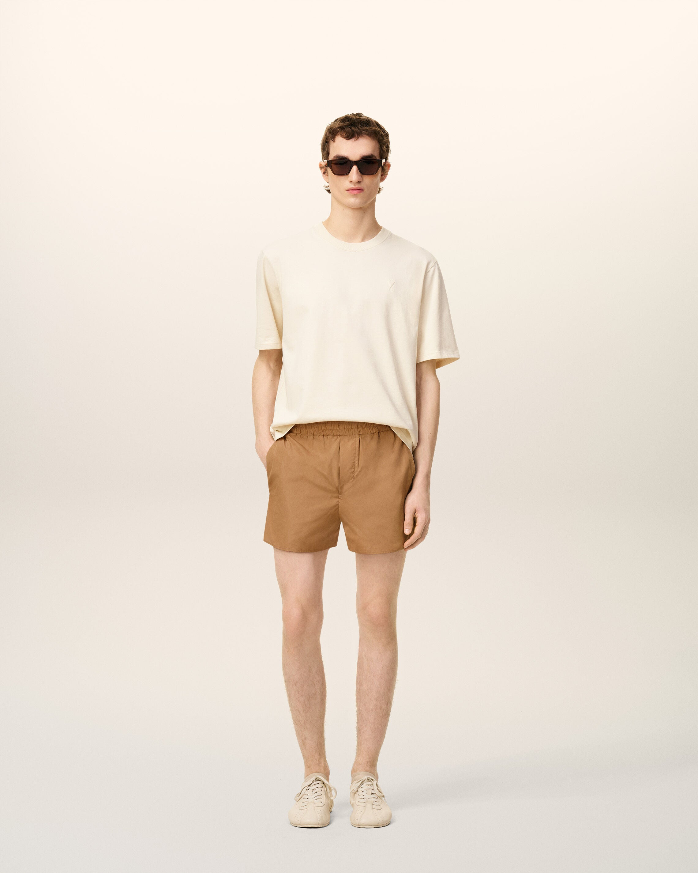BROWN TAFFETAS SHORT - 2