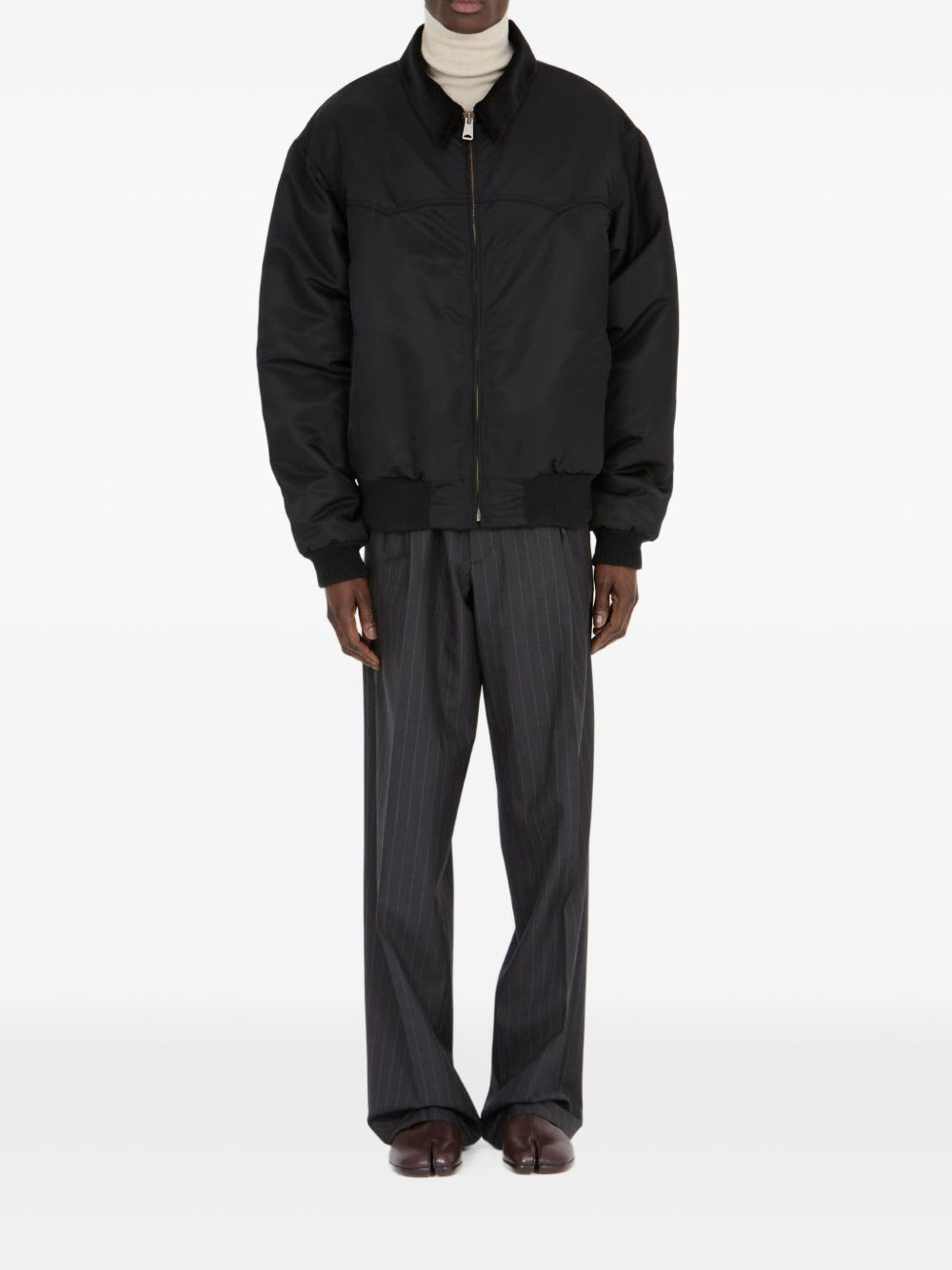 zip-up cutaway-collar jacket - 4
