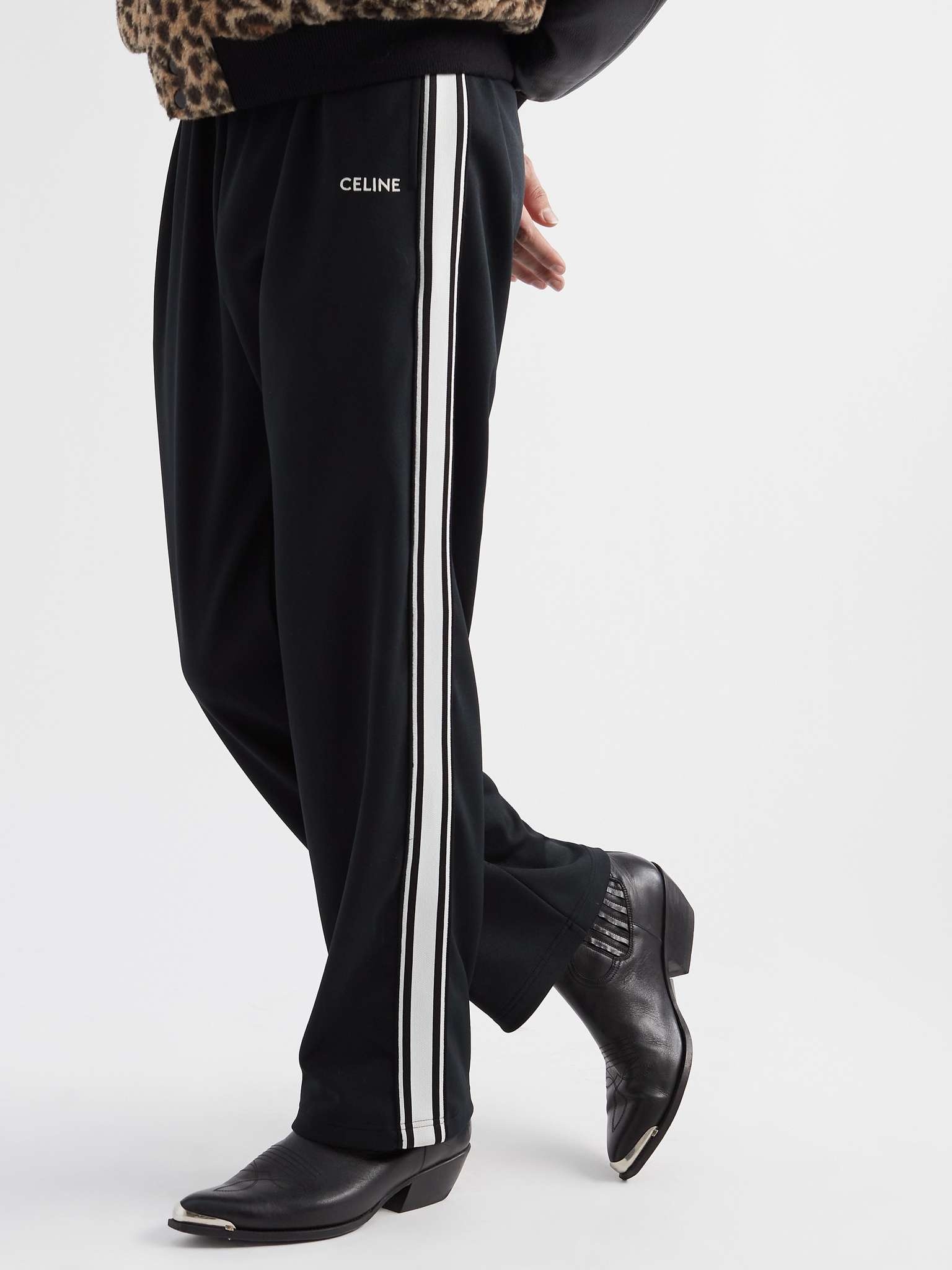CELINE Straight-Leg Logo-Print Jersey Sweatpants | mrporter