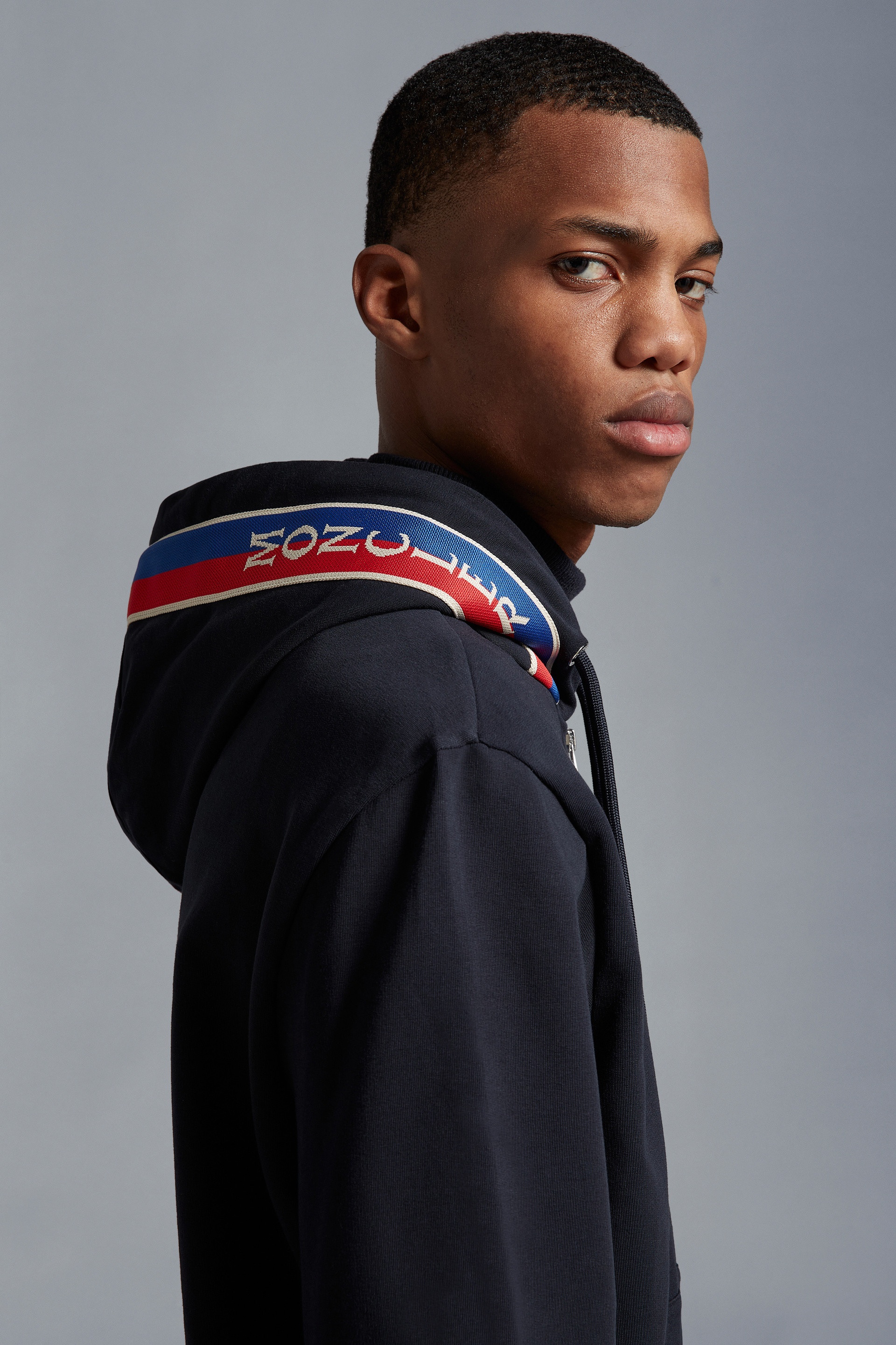 国内発送★Moncler★Logo zipped スウェット Moncler Logo cotton-blend fleece hoodie Moncler