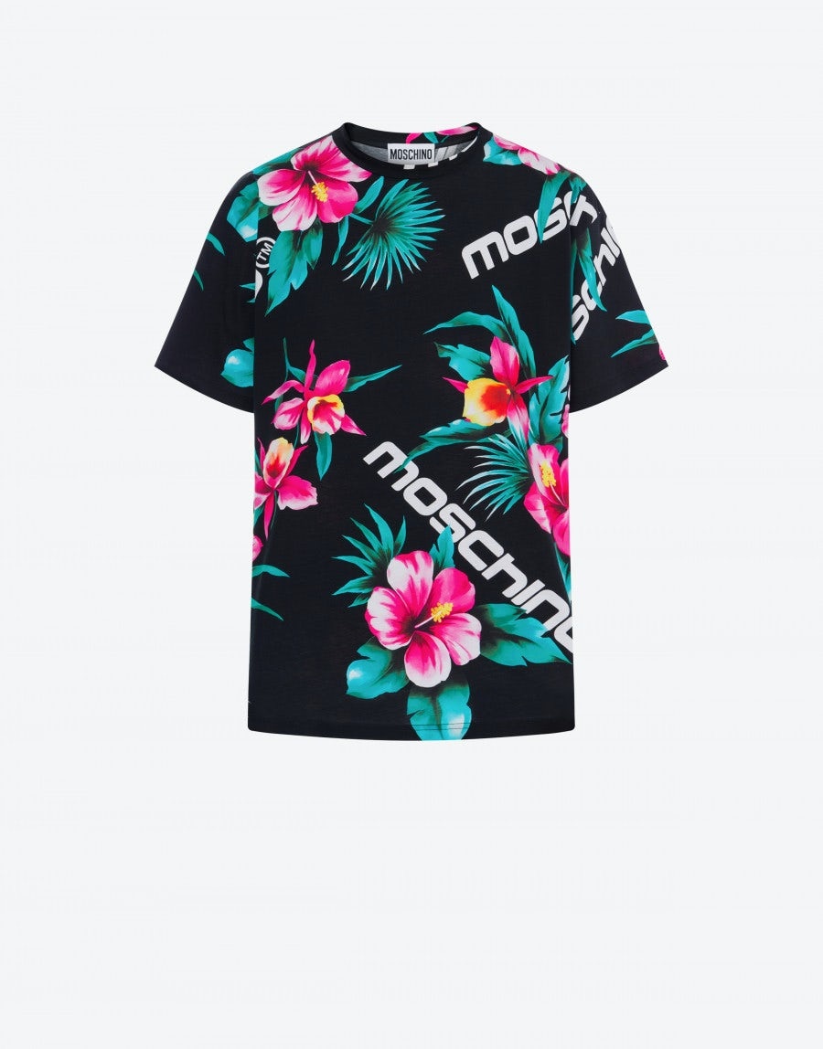 HIBISCUS PRINT JERSEY T-SHIRT - 1