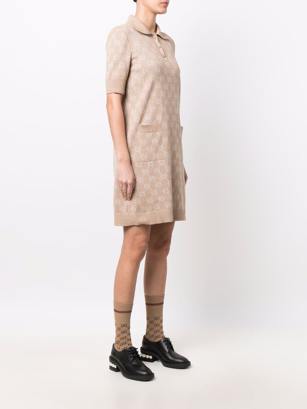 GG-jacquard polo dress - 3