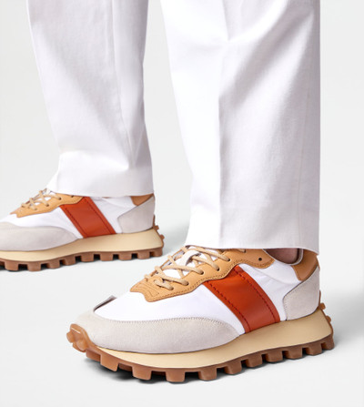 Tod's SNEAKERS TOD'S 1T IN SUEDE AND FABRIC - WHITE, BEIGE, ORANGE outlook