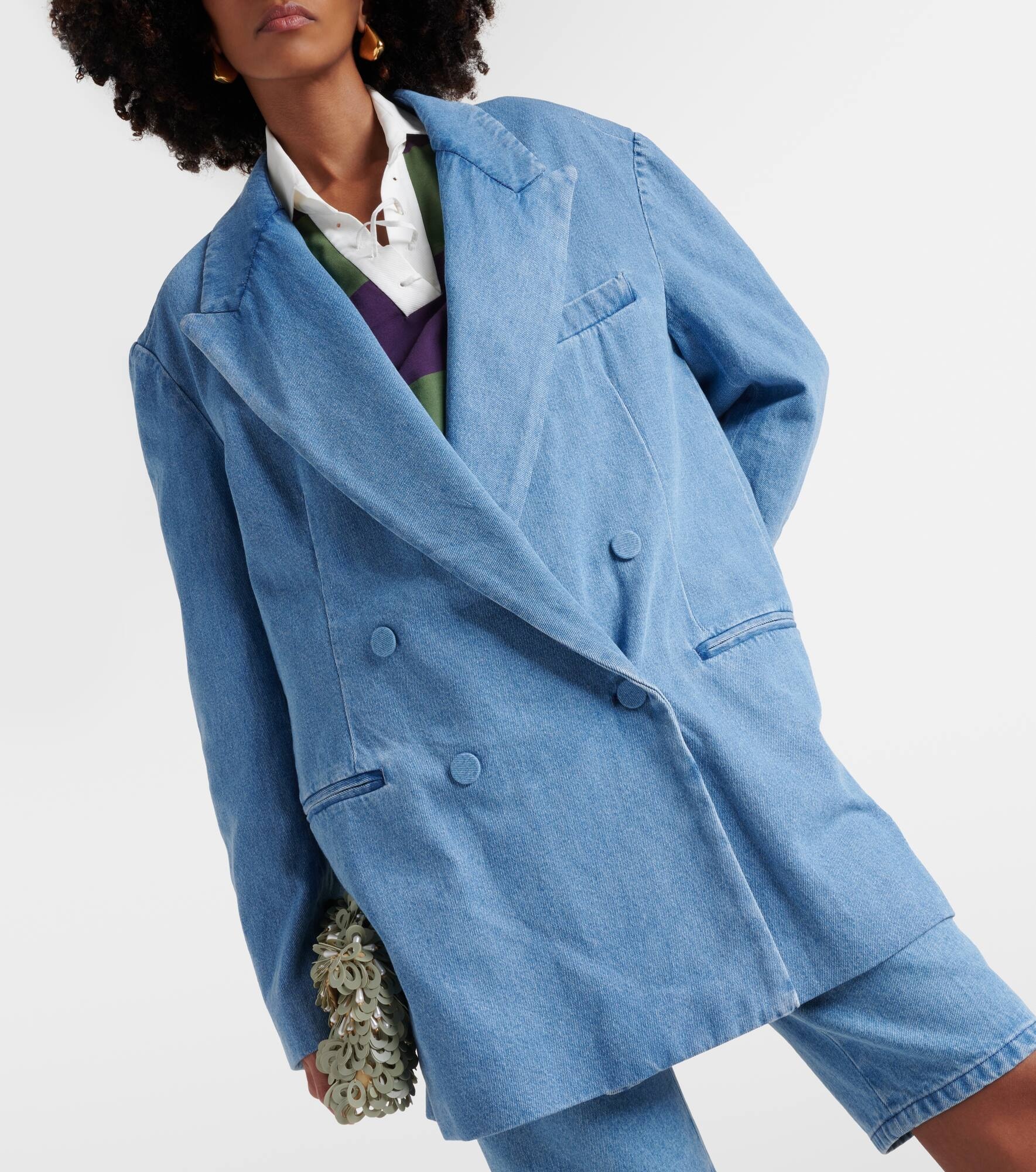 Oversized denim blazer - 4