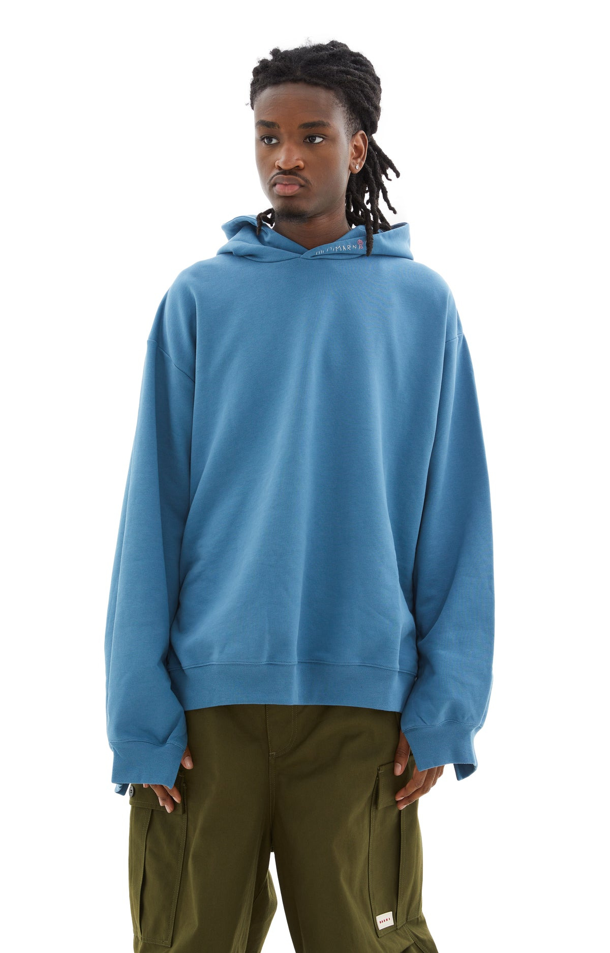 MEN'S COTTON HOODIE WITH SIDE ZIPS (OPAL) - 1