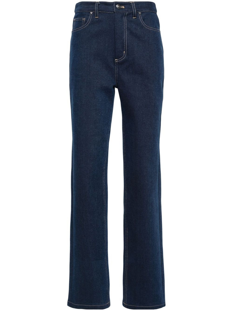 straight-leg cotton-blend jeans 1