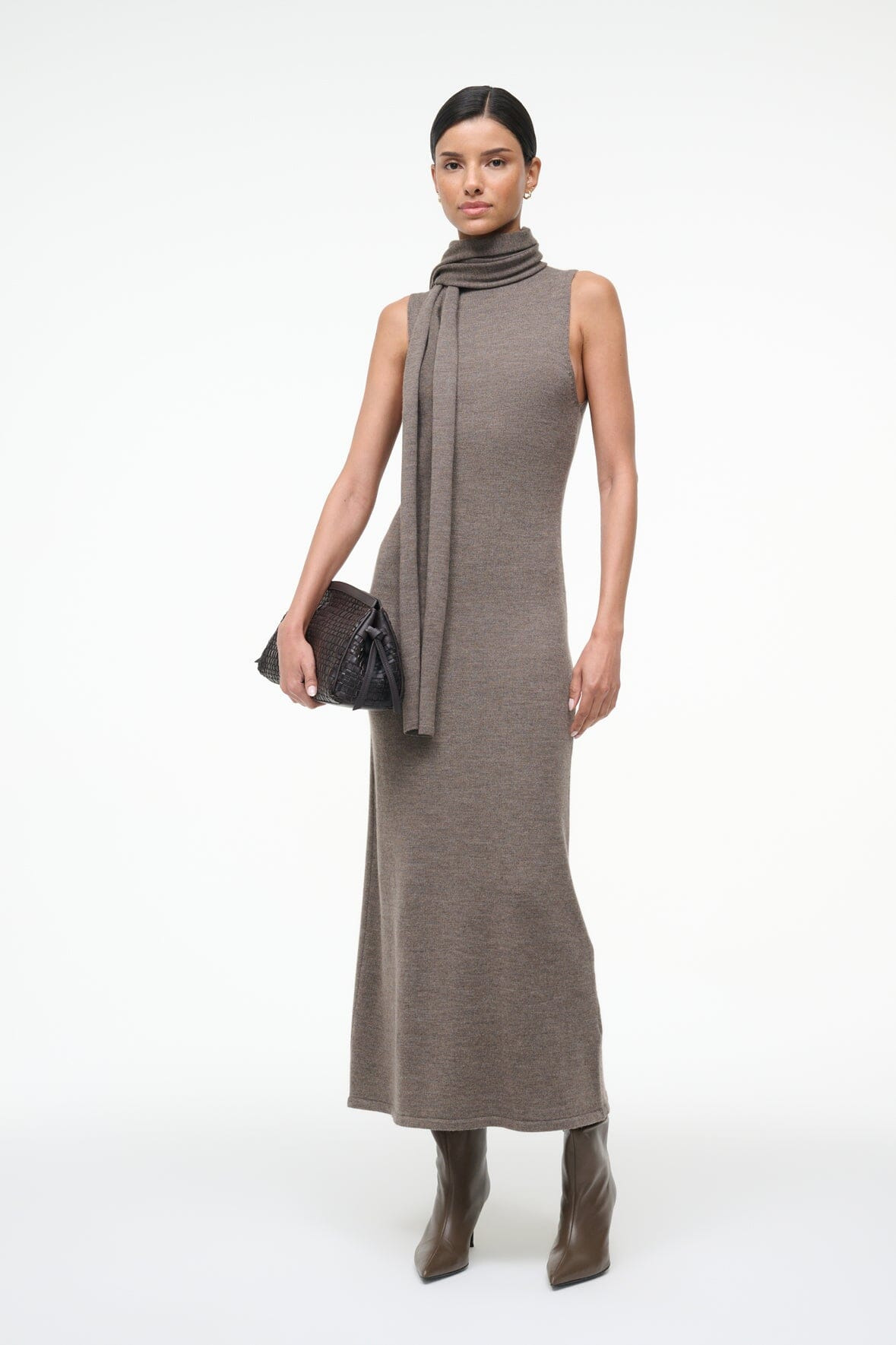 STAUD CANAL MIDI DRESS TRUFFLE - 6