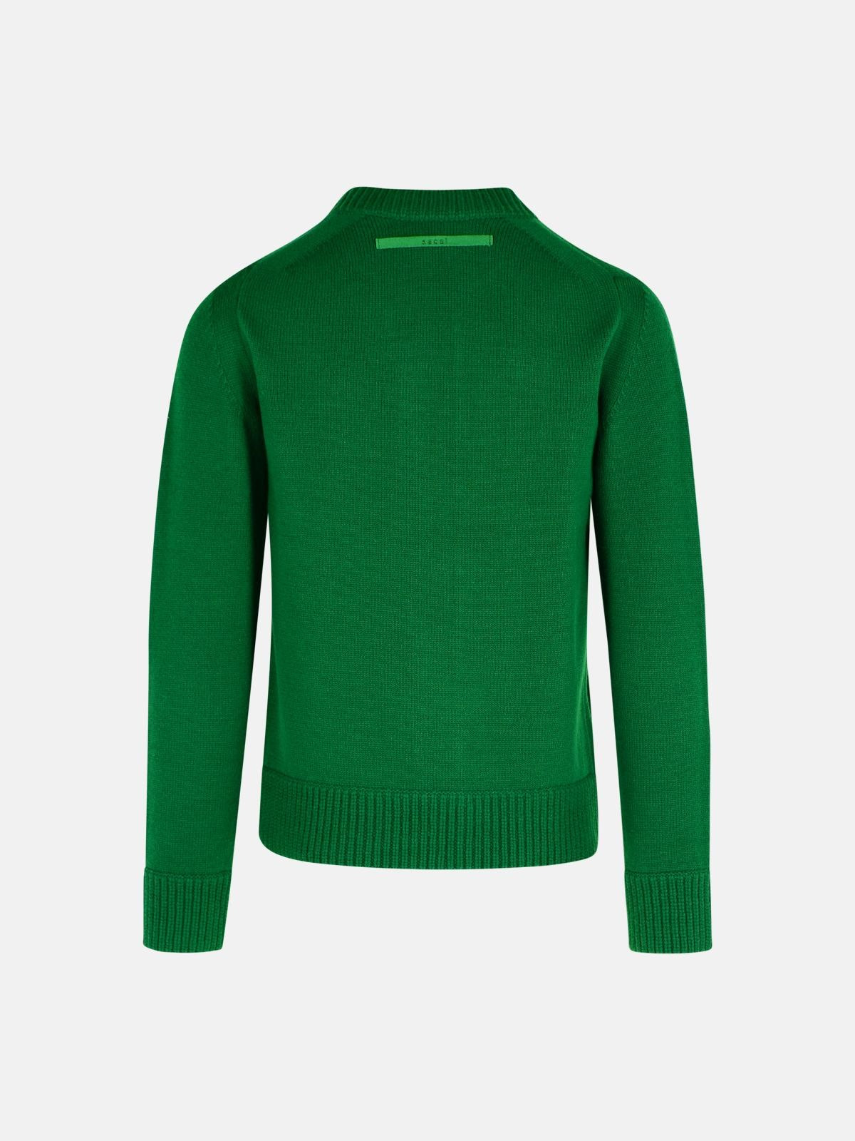 GREEN WOOL SWEATER - 3