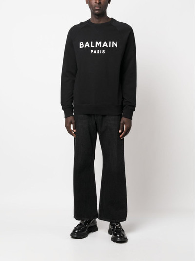 Balmain logo-print crew-neck sweatshirt outlook