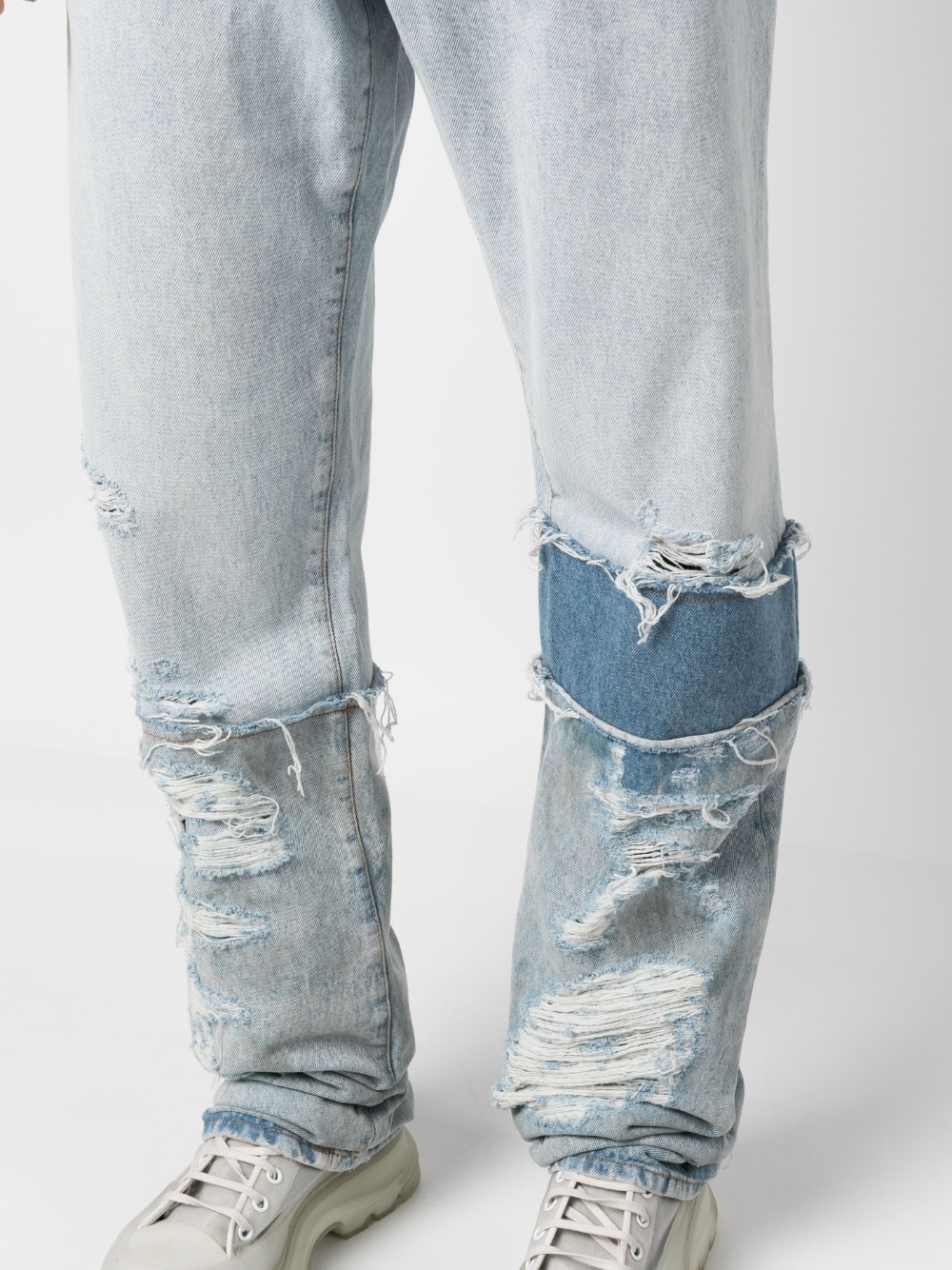 multi-panel denim jeans - 5