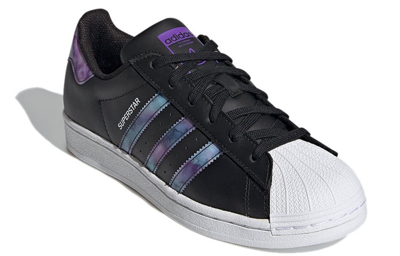 (WMNS) adidas originals Superstar 'Black White Purple' GZ5216 3