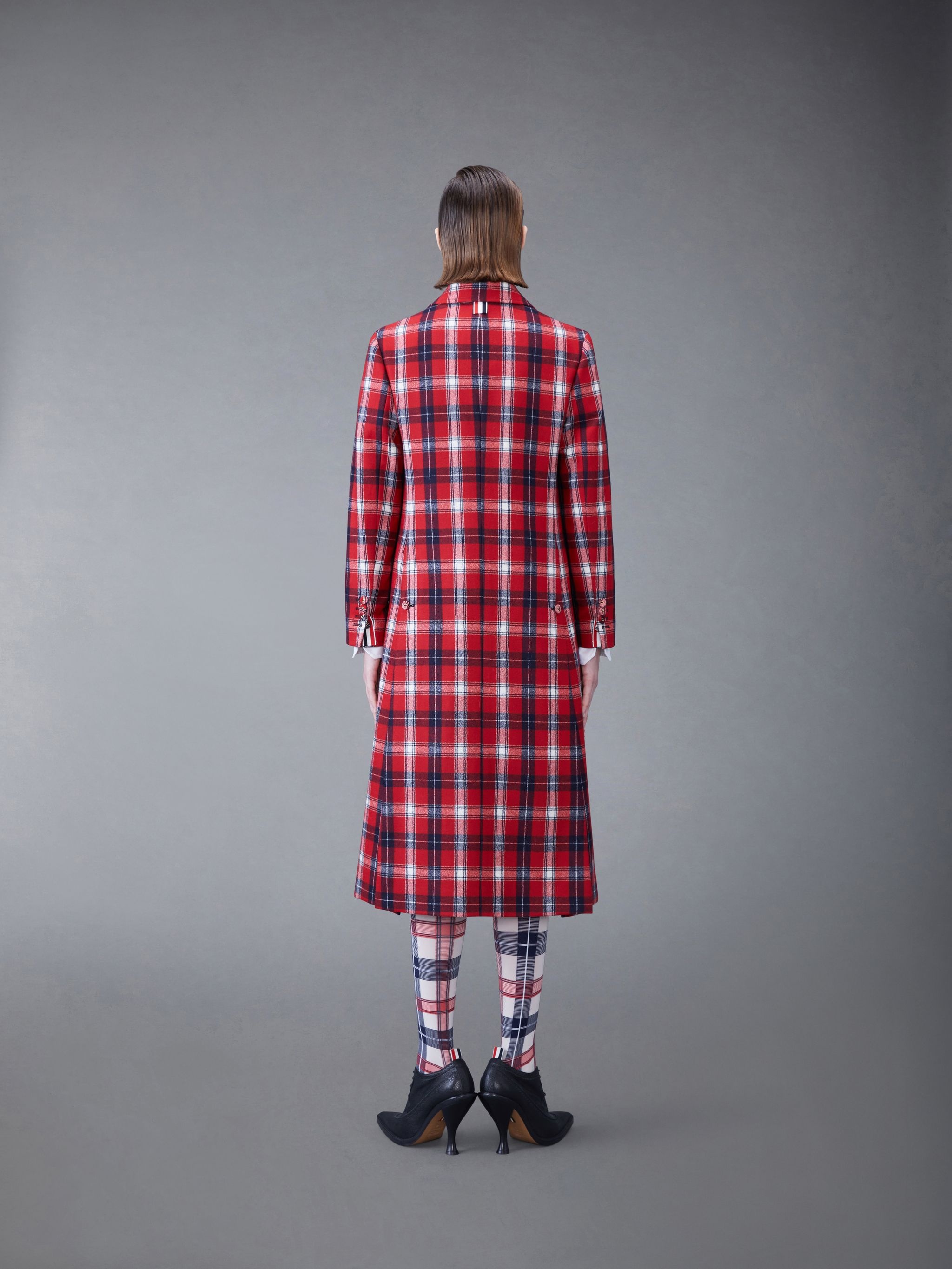 Tartan Flannel Wide Lapel Overcoat - 2