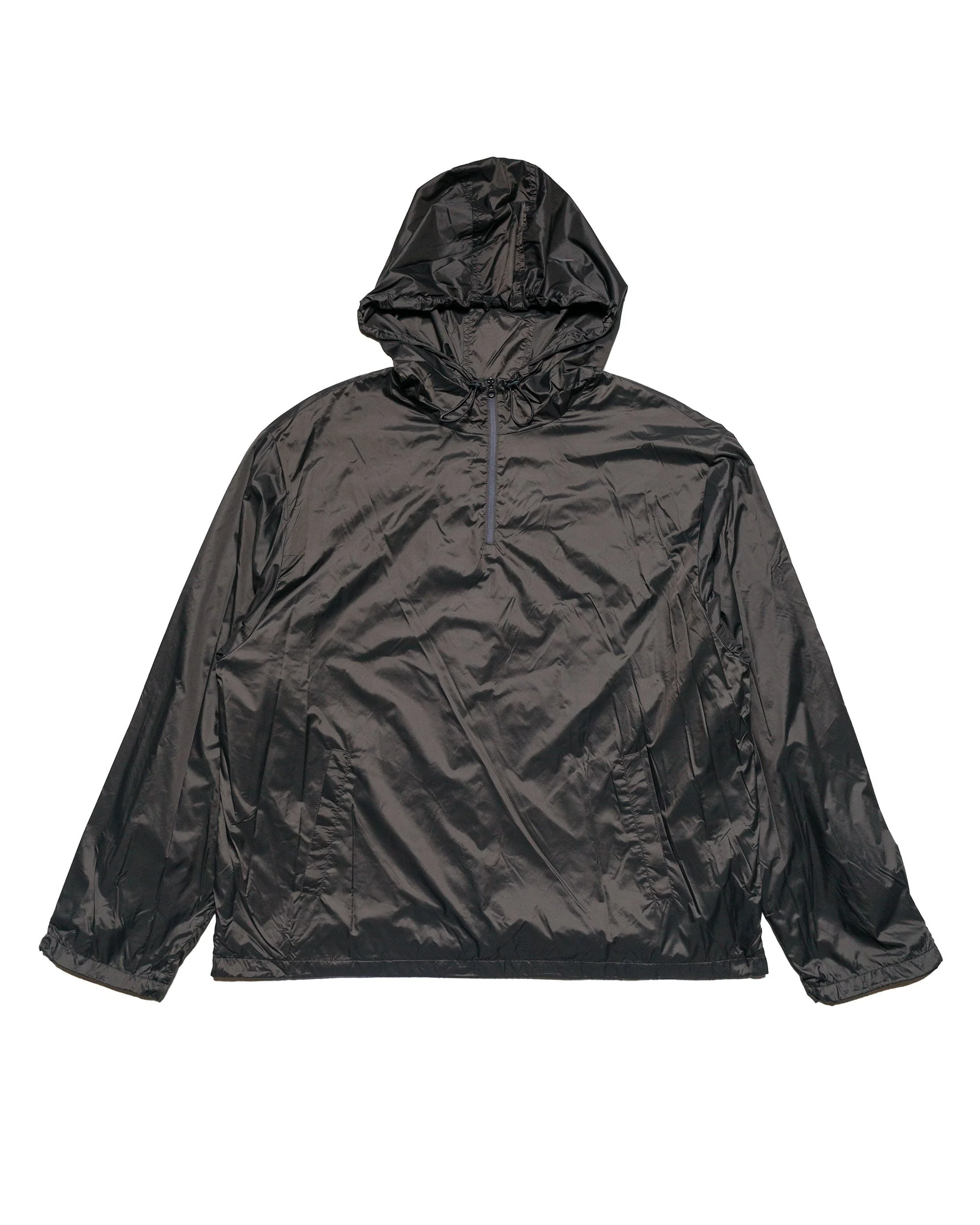 Glossy Nylon Half Zip-Up Jumper Charcoal - 1