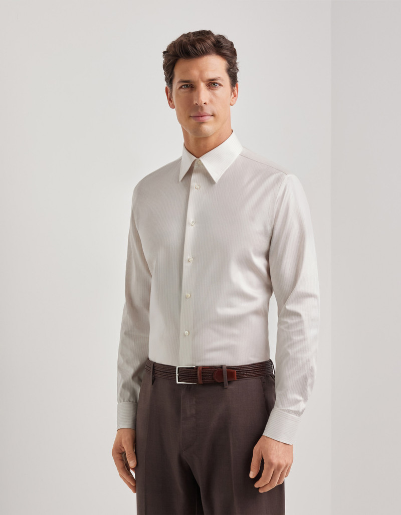 Canali BROWN BRAIDED LEATHER BELT WITH SMOOTH LEATHER INSERTS outlook