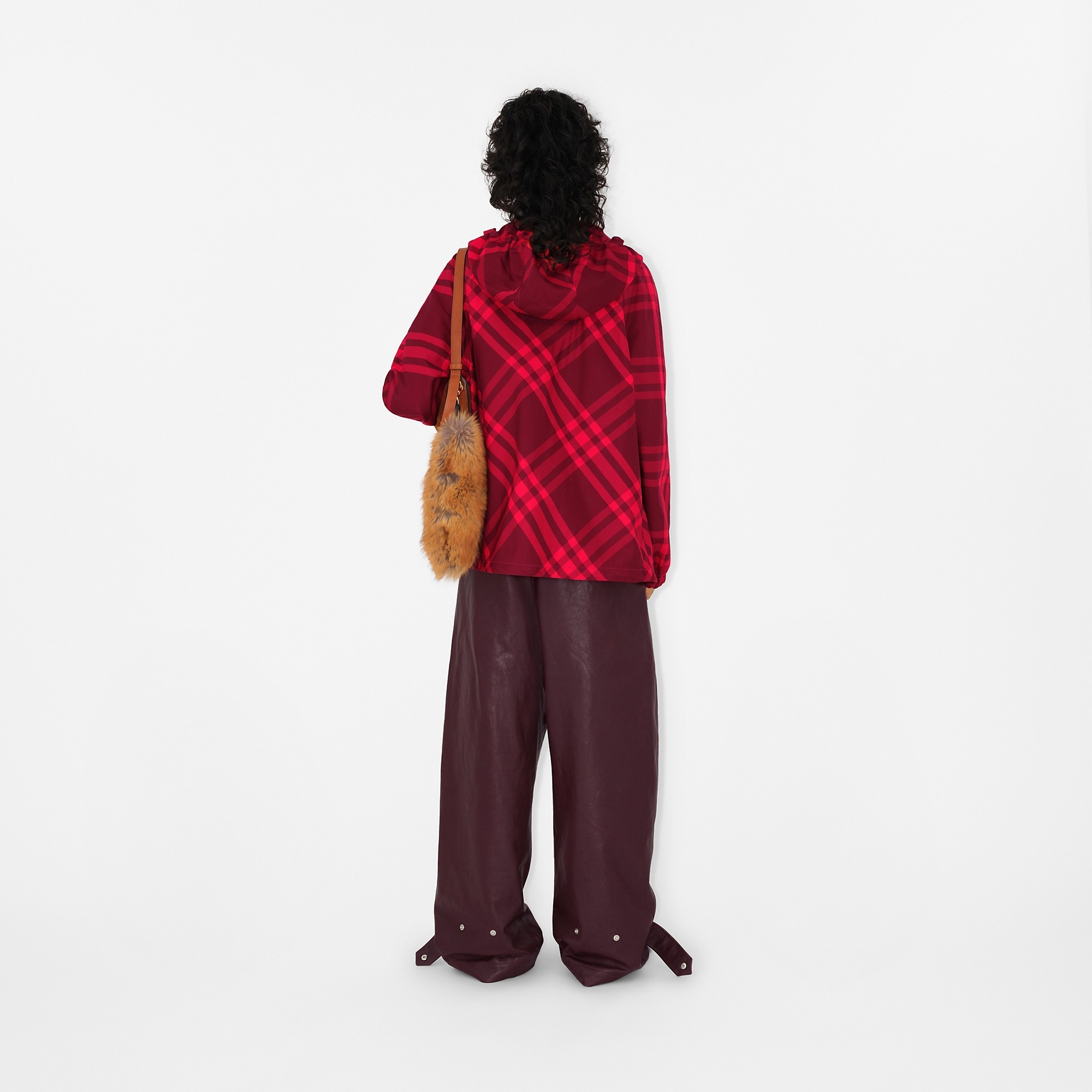 Check Nylon Hooded Jacket - 4