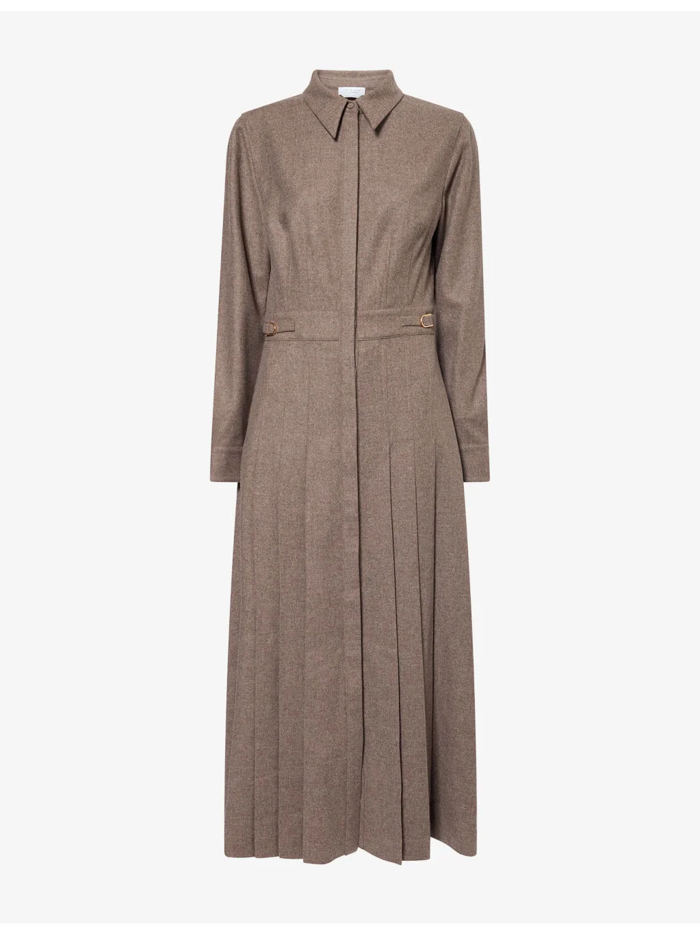 Ethel Pleated Wool-Blend Midi Dress - 1