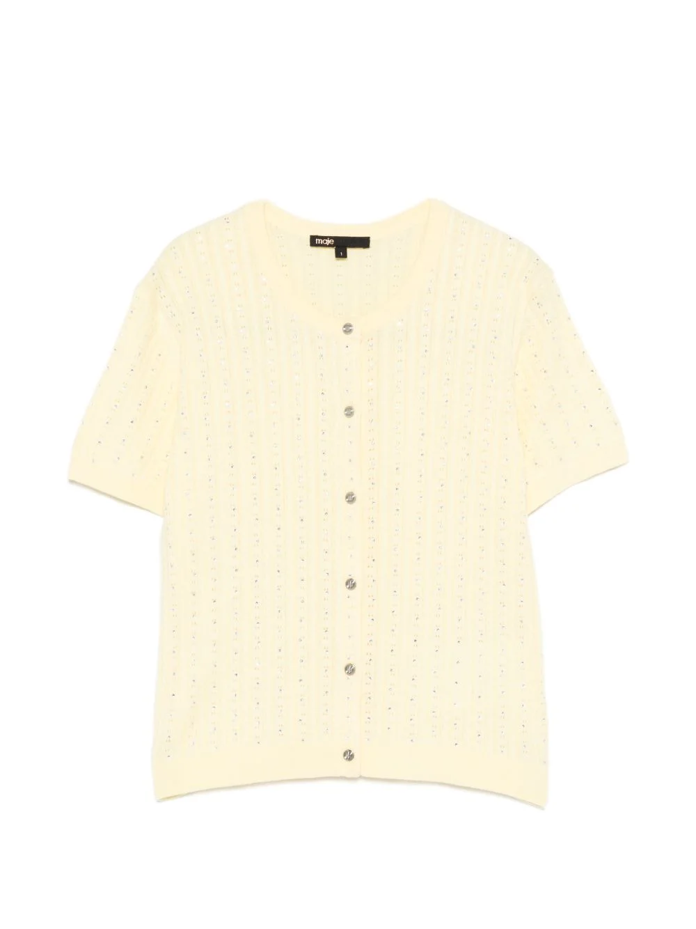 buttoned short-sleeve cardigan - 1