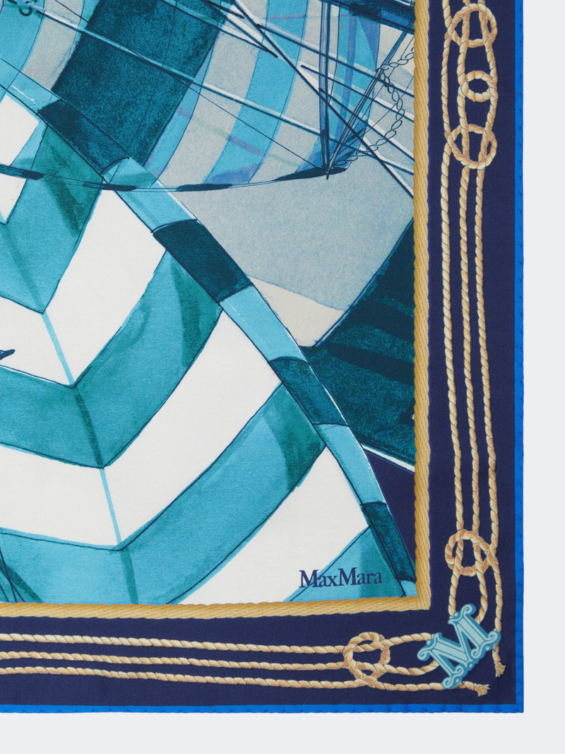 Max Mara FLIPPER Printed silk foulard - SKY BLUE outlook