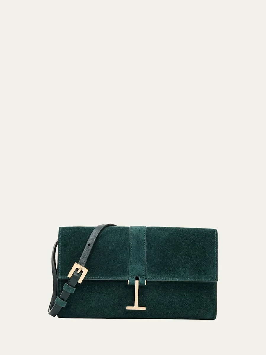 Suede Hanging T Crossbody Wallet - 1