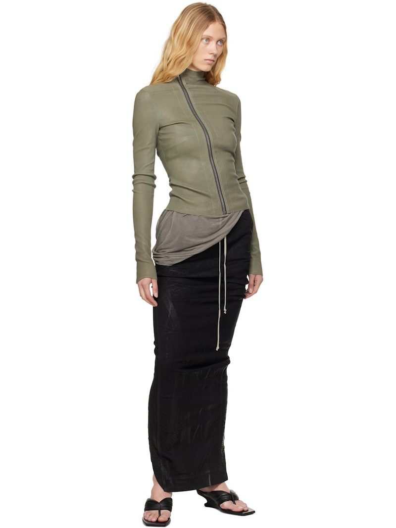 Rick Owens DRKSHDW Black Pull On Pillar Denim Maxi Skirt outlook