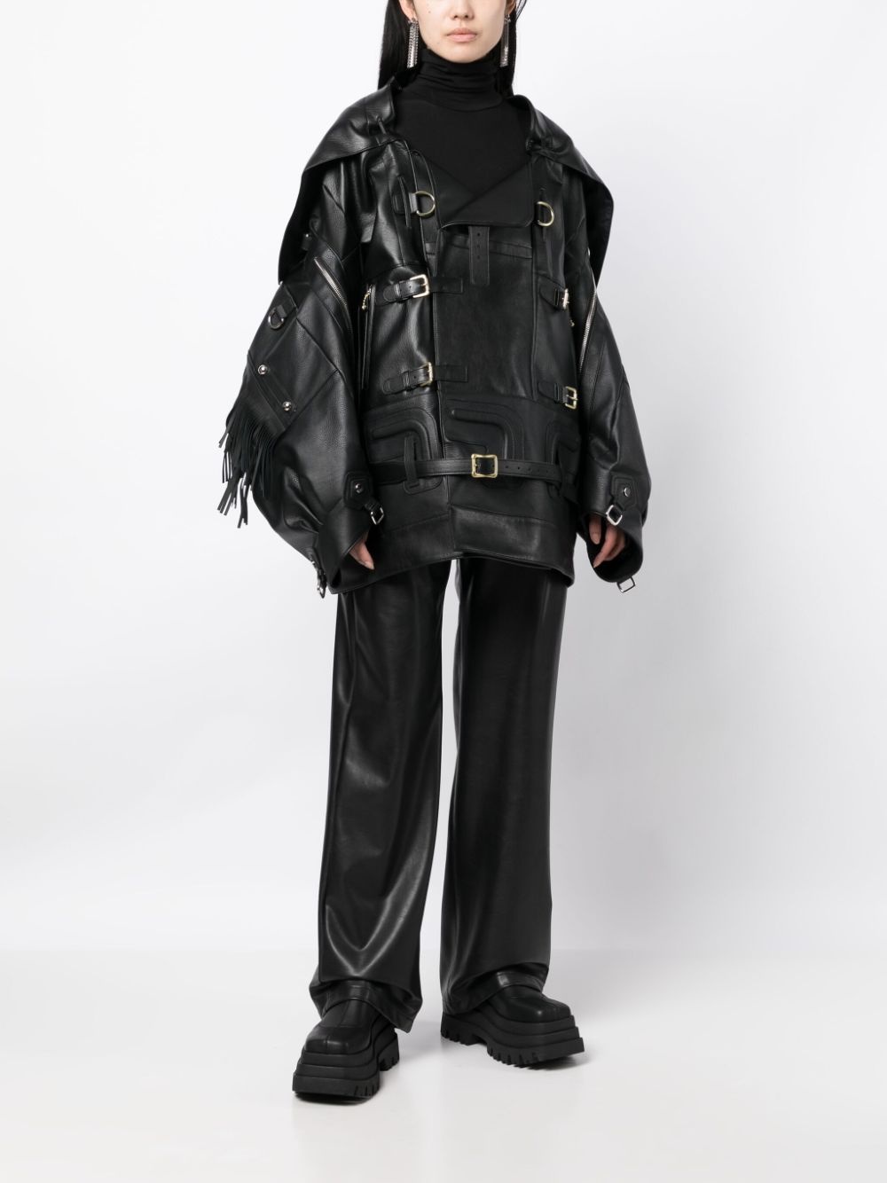mixed-hardware buckled jacket - 2