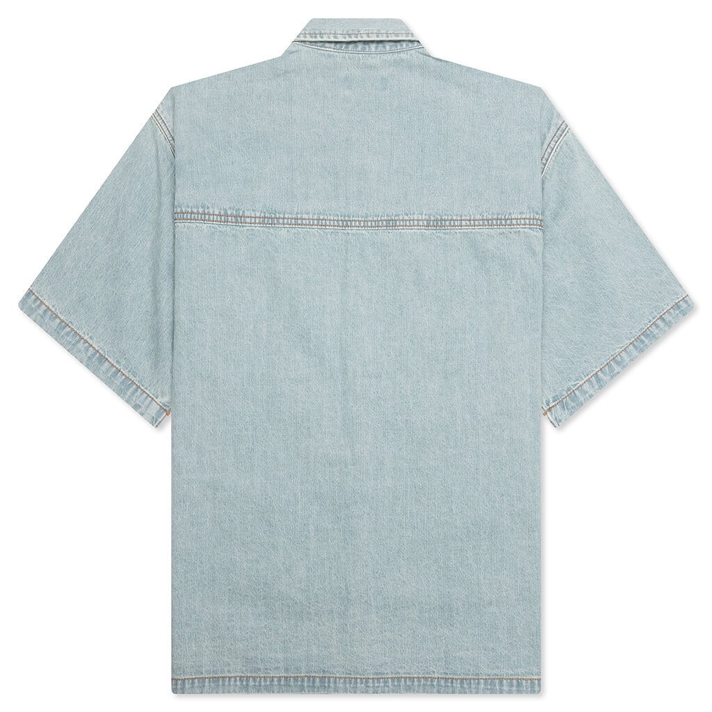 BLUE DOG S/S CROPPED FIT WOVEN SHIRT - BLUEBERRY HAZE - 2