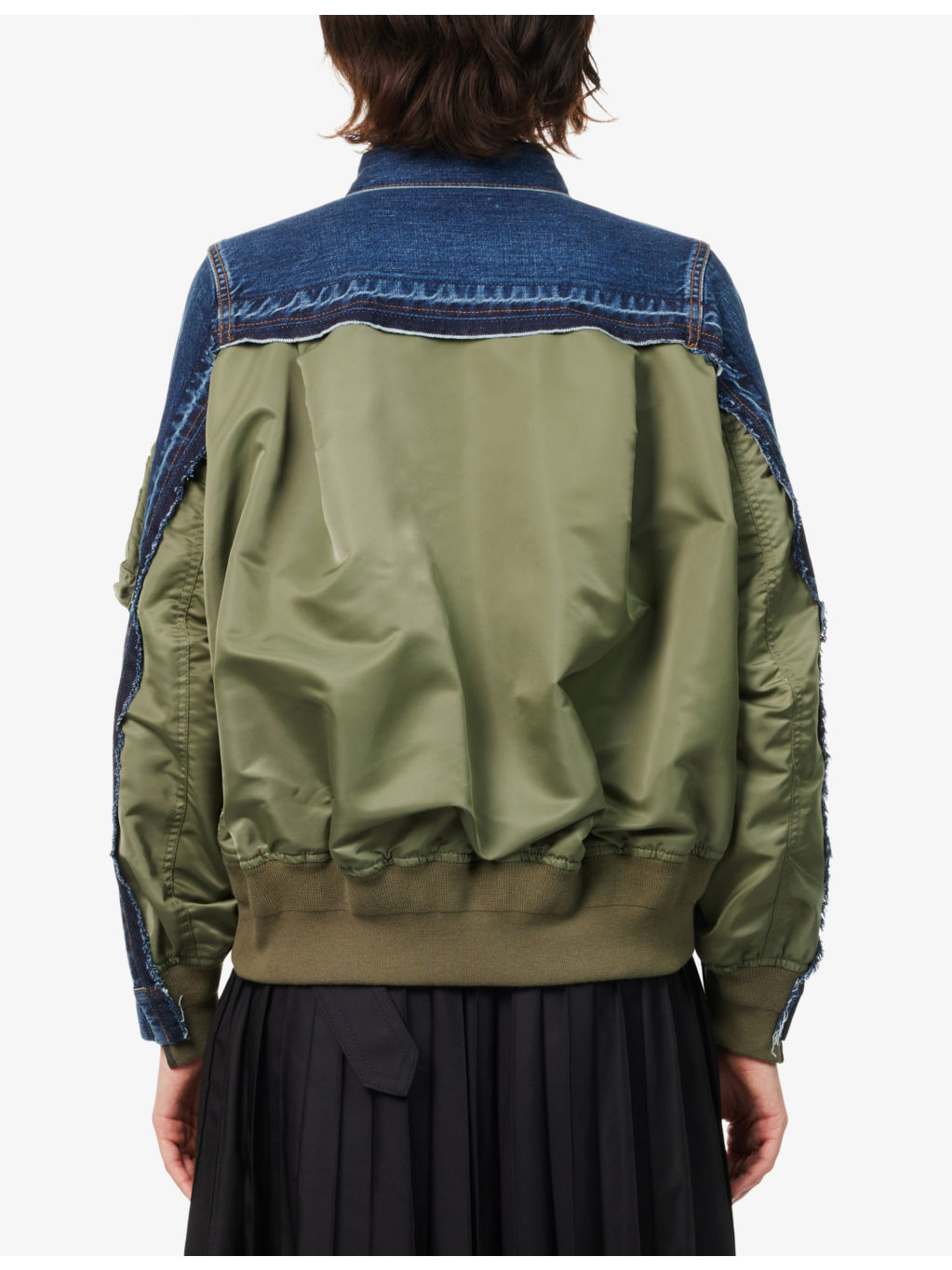Shell-Panels Buttoned-Pockets Regular-Fit Denim Jacket - 4