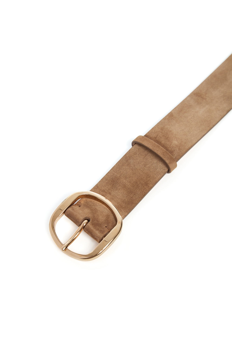 Elster Buckle Belt in Dark Sand Suede 3